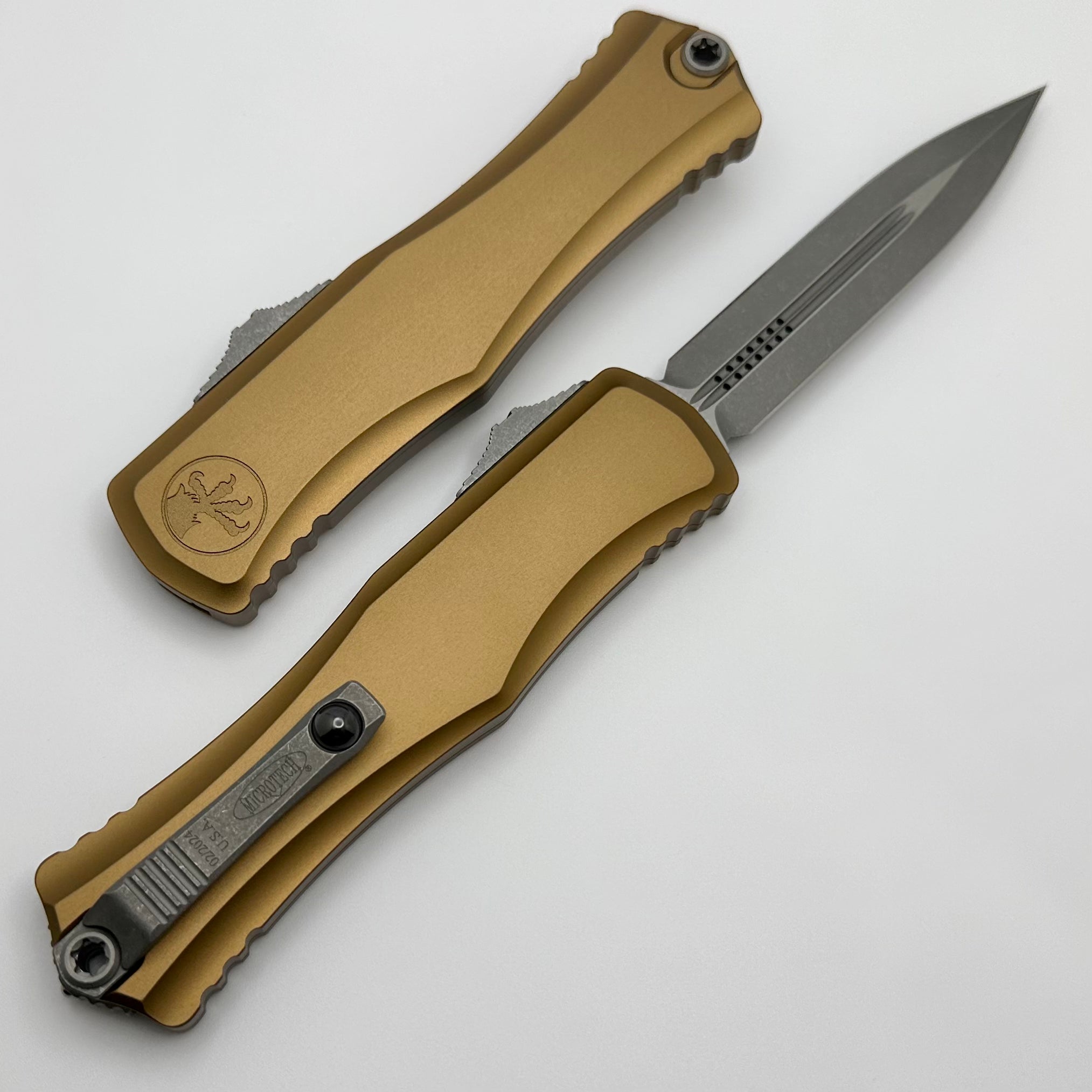 Microtech Hera II Apocalyptic Double Edge Knife - Tan Handle | Ultimate Tactical Tool