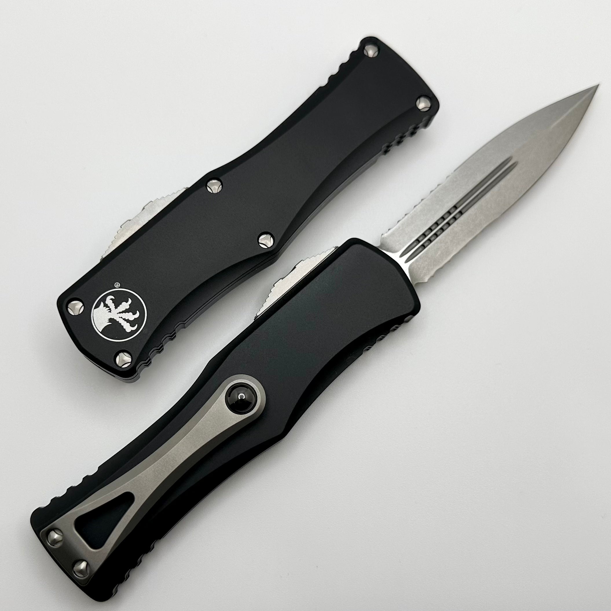 Microtech Hera Ultimate Double Edge Tactical Knife - Stonewash & Black Finish