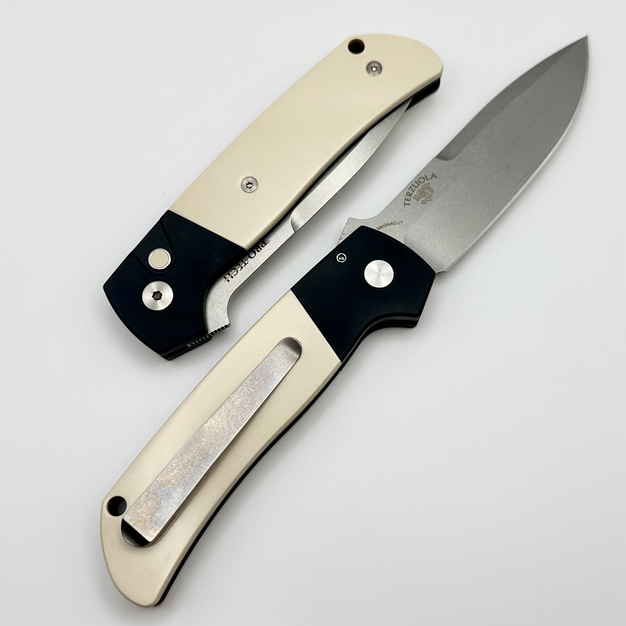 Pro-Tech Terzuola ATCF Premium Folding Knife with Micarta Inlays & Stonewash MagnaCut Blade