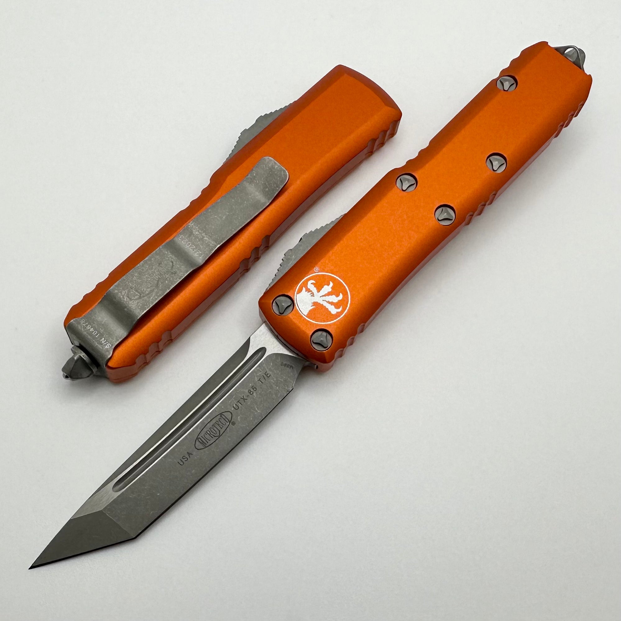 Premium Microtech UTX-85 Tanto Apocalyptic Orange EDC Knife