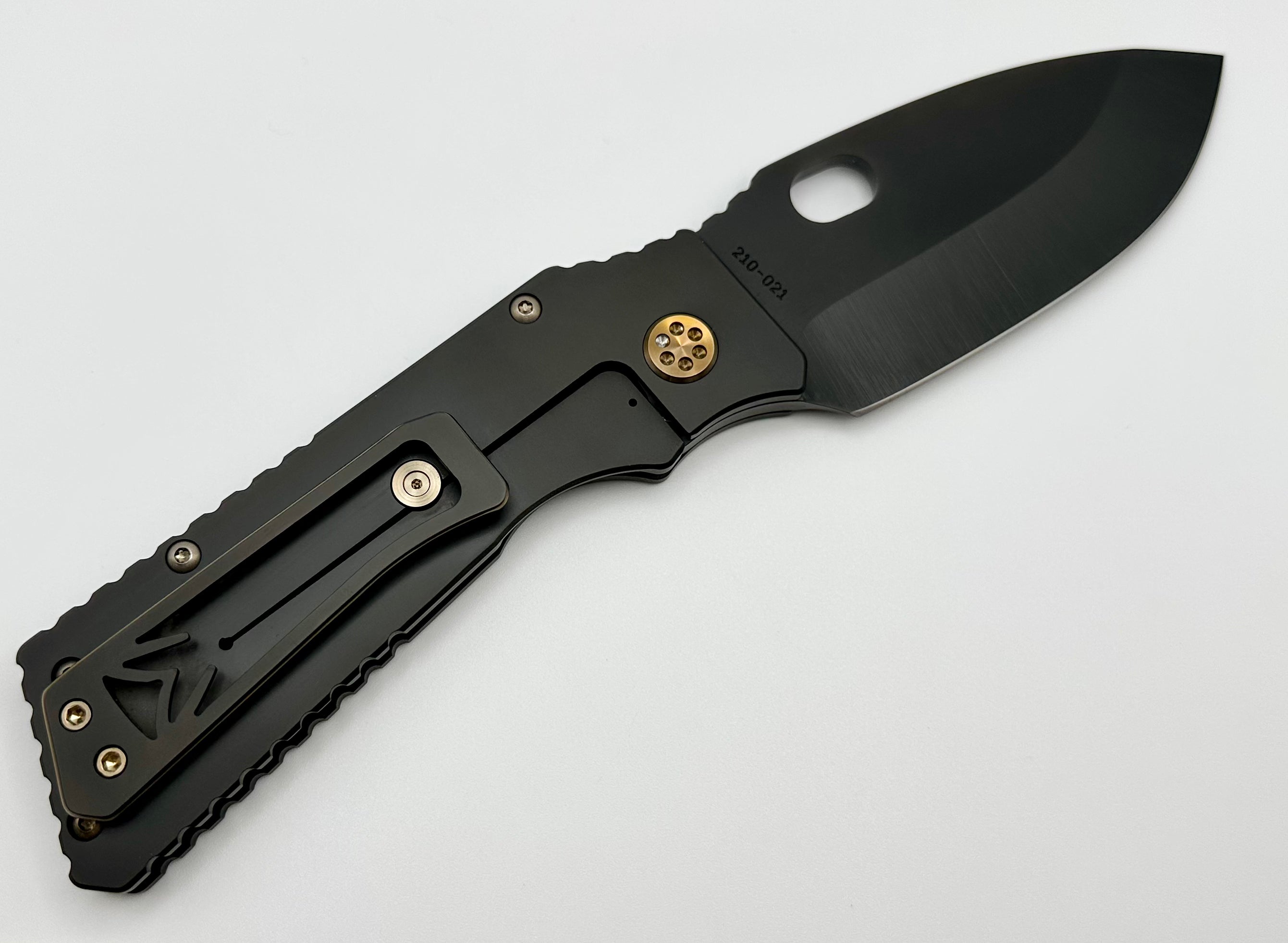 Premium Medford TFF-1 PVD S45VN Knife with Bronze American Flag Design