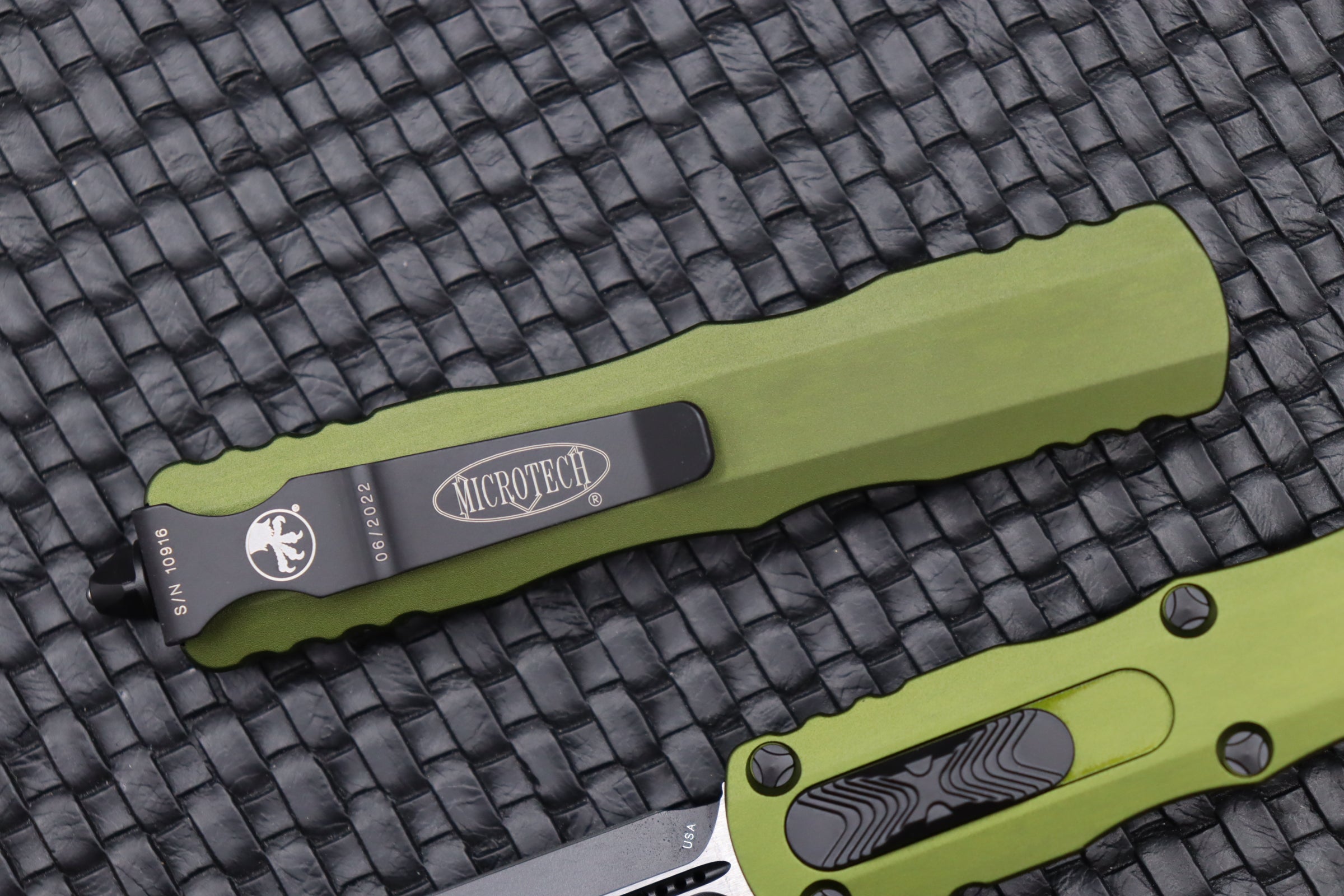 Microtech Dirac Double Edge Tactical Knife - Black & OD Green