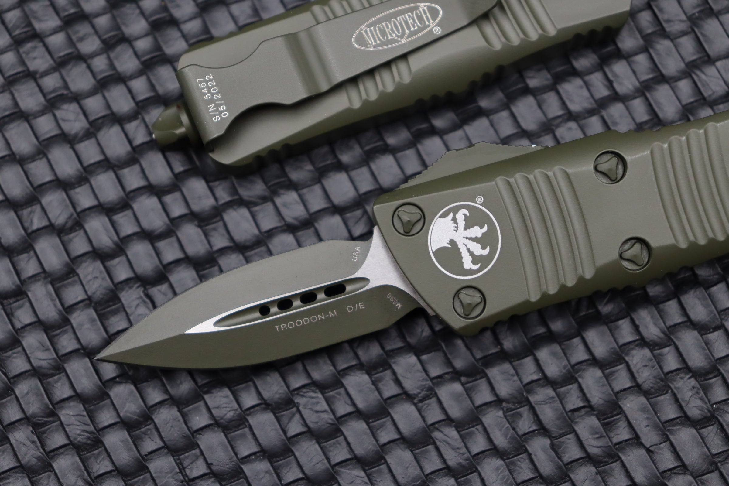 Premium Microtech Troodon Mini OTF Knife - Cerakote OD Green