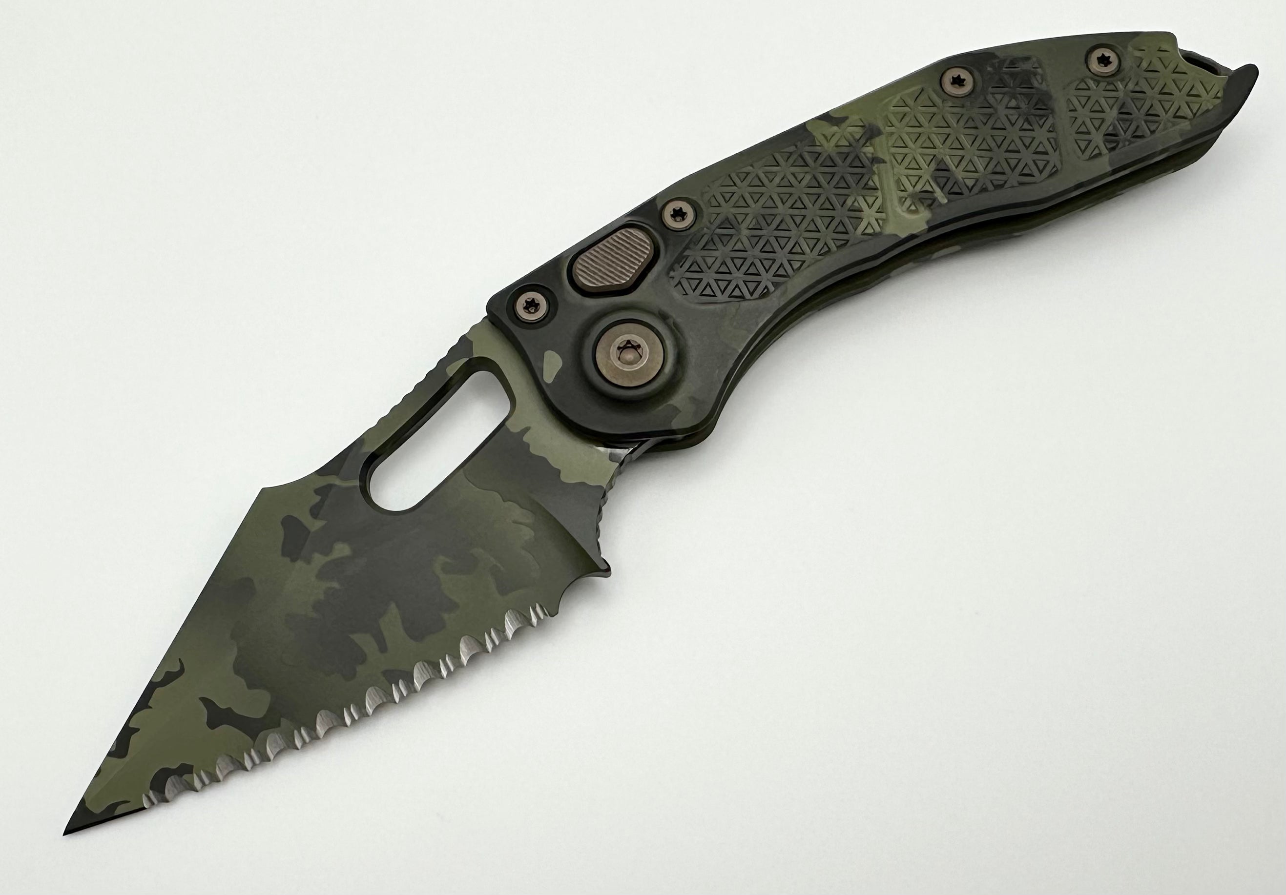 Microtech Borka Stitch F/S Olive Camo - Premium Tactical Knife