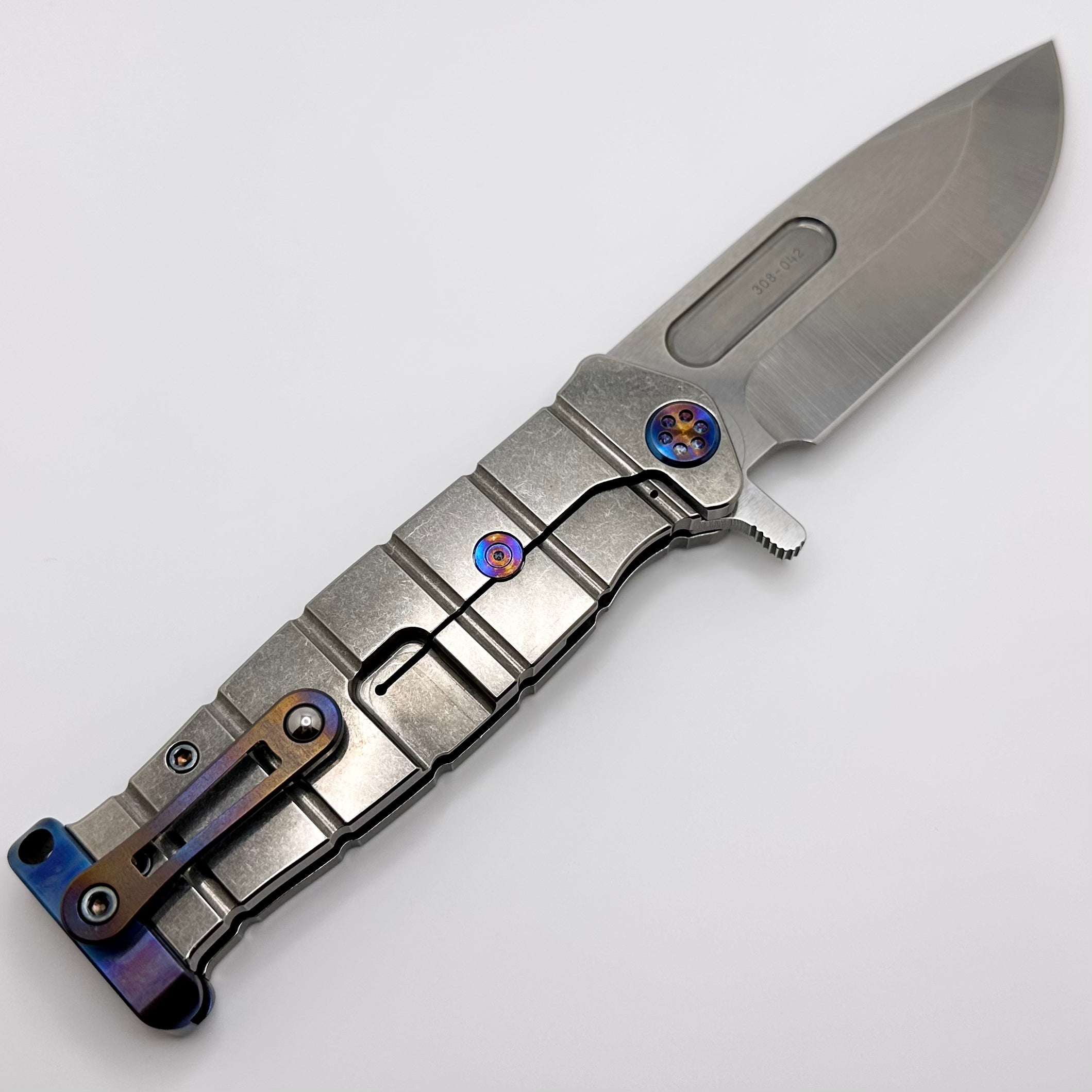 Medford Premium Fighter Flipper Knife - USMC Tumbled Handles with Flamed Hardware & S45VN Blade