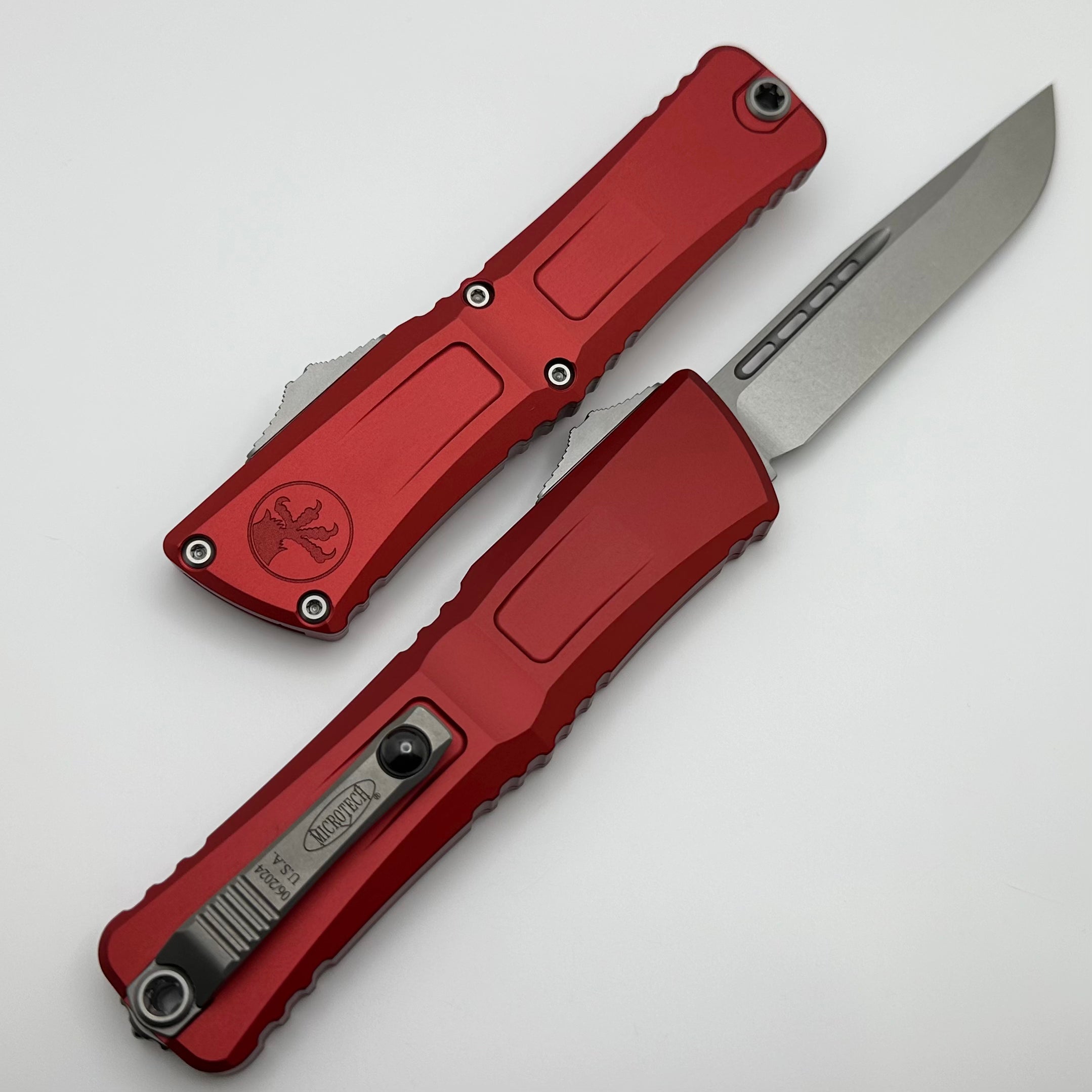 Premium Microtech Combat Troodon Gen III Tactical Knife - Red Aluminum Handle