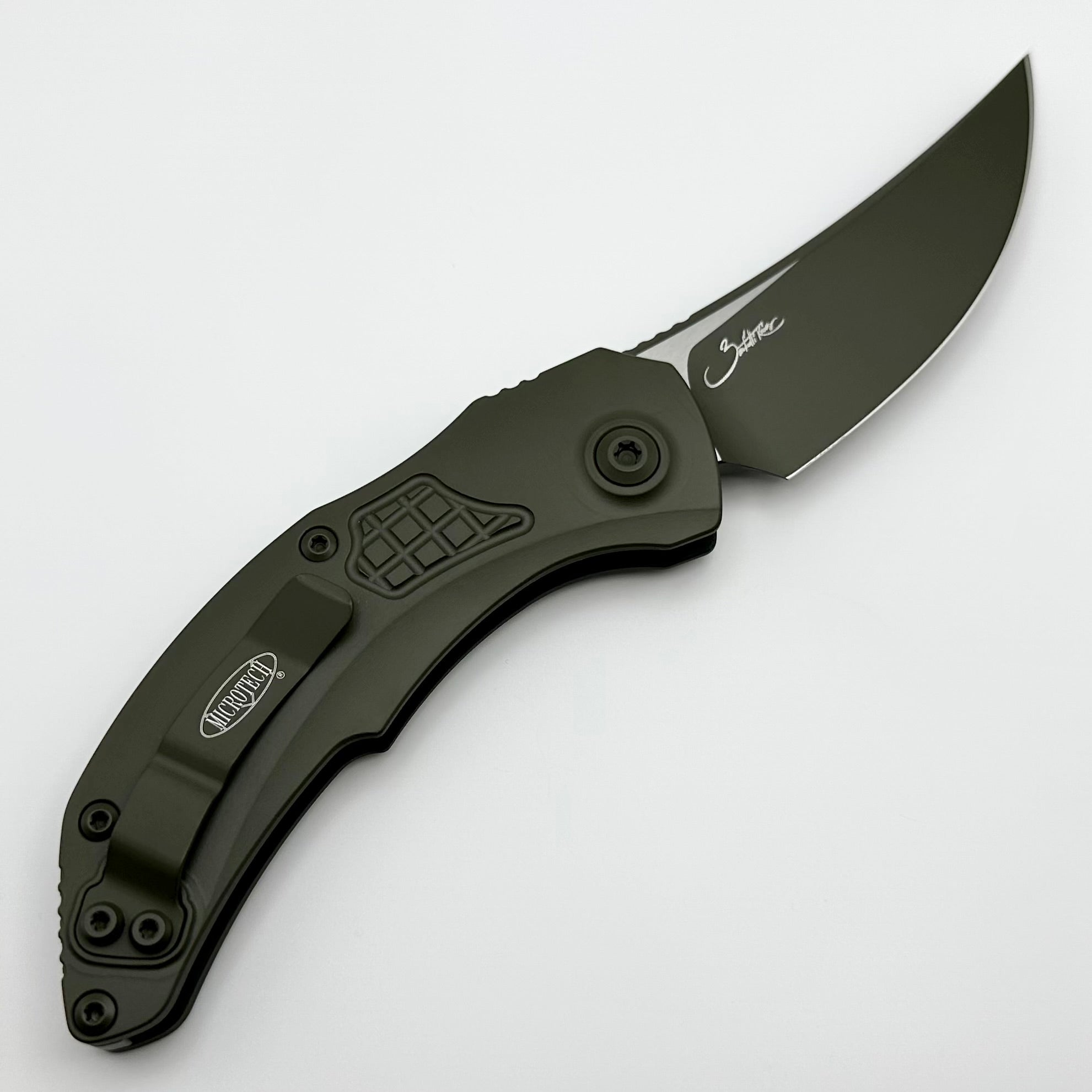 Premium Microtech Bastinelli Brachial Automatic Knife - OD Green Cerakote