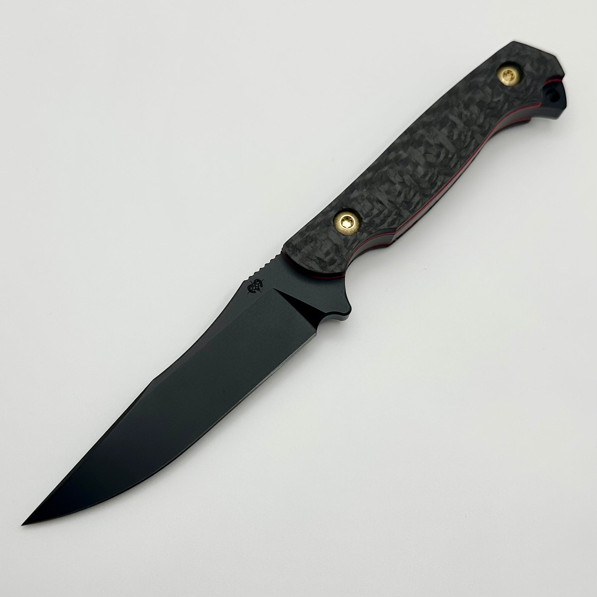 Toor Knives Krypteia S Premium Fixed Blade - Carbon Fiber & Red G-10 with Black M4 Steel