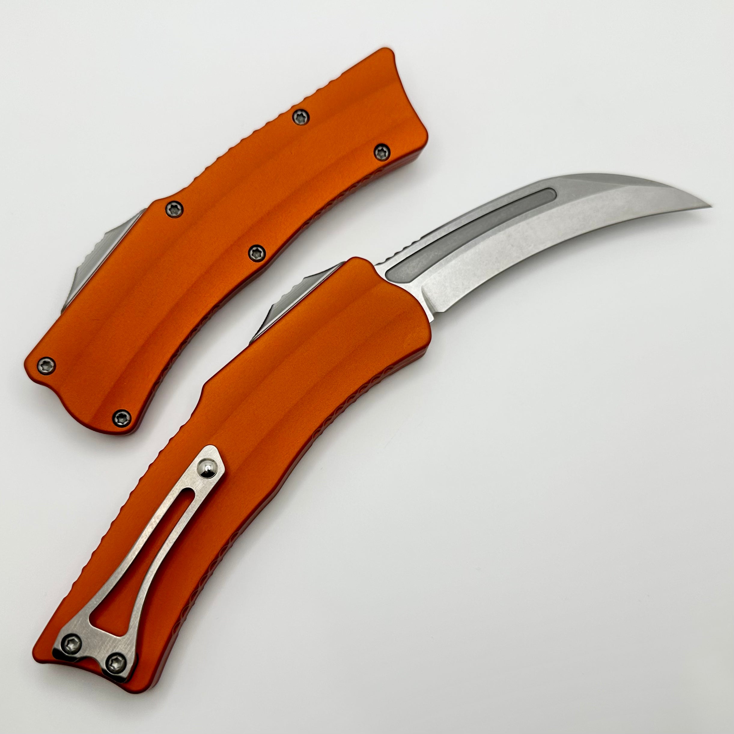 Premium Heretic ROC Stonewash Knife with Orange Handle - Ultimate Durability