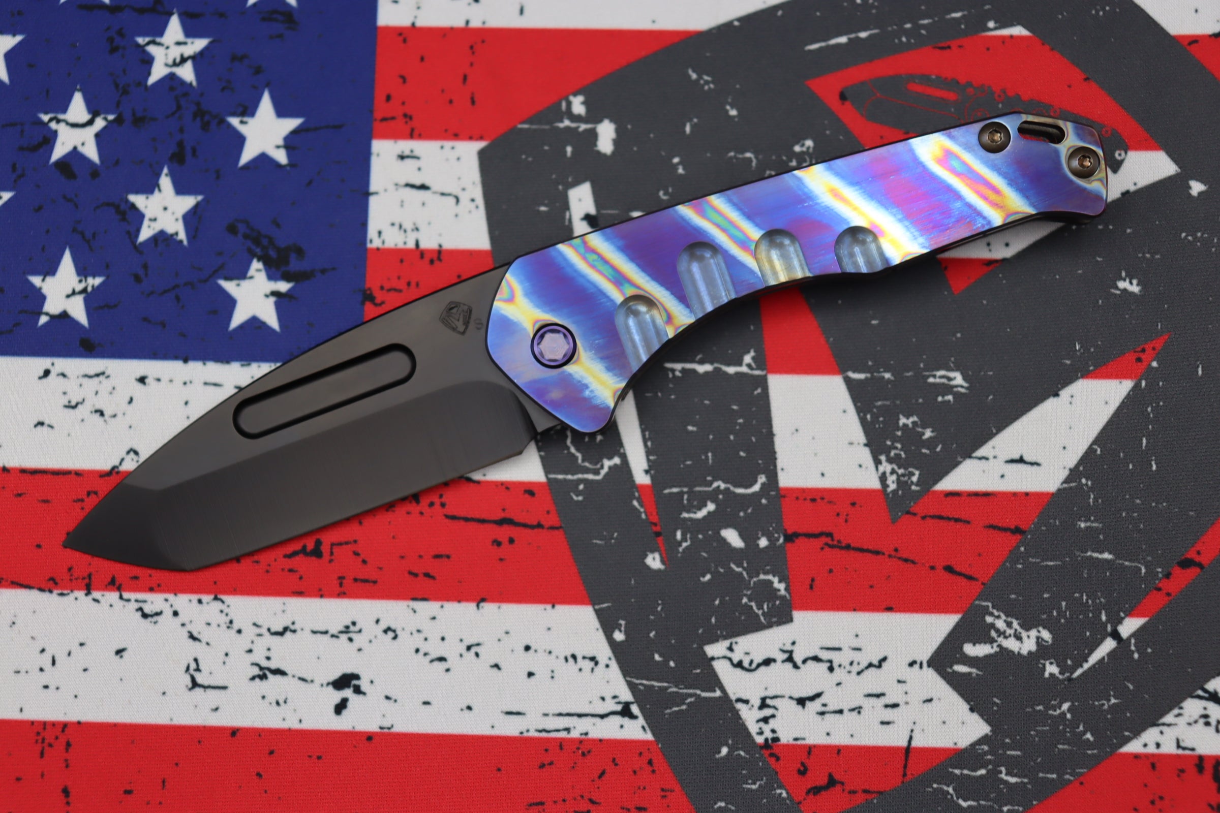 Medford Praetorian Slim: Premium Tactical Knife with PVD Coating & Violet Handle