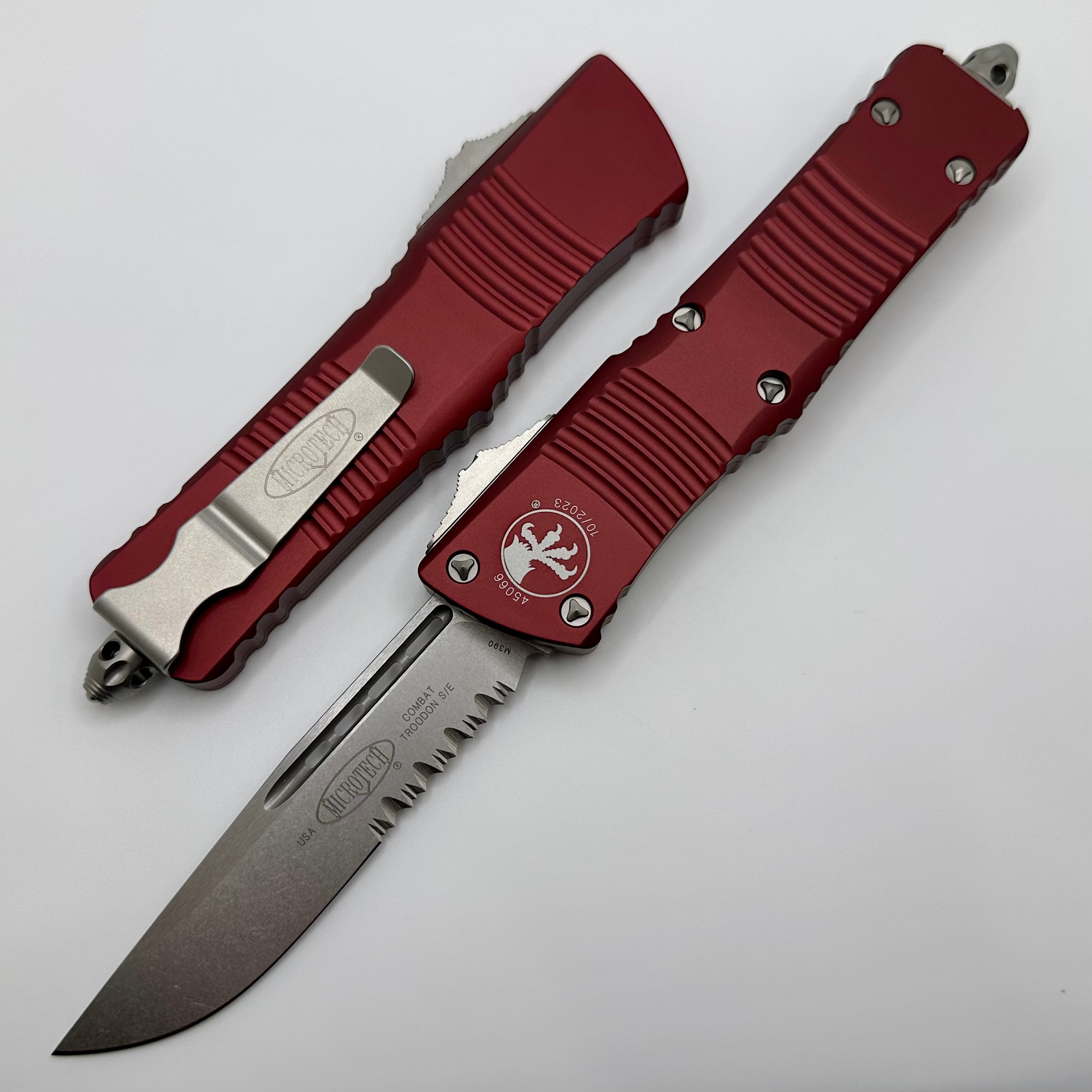 Premium Microtech Combat Troodon OTF Knife - Merlot Stonewash Finish