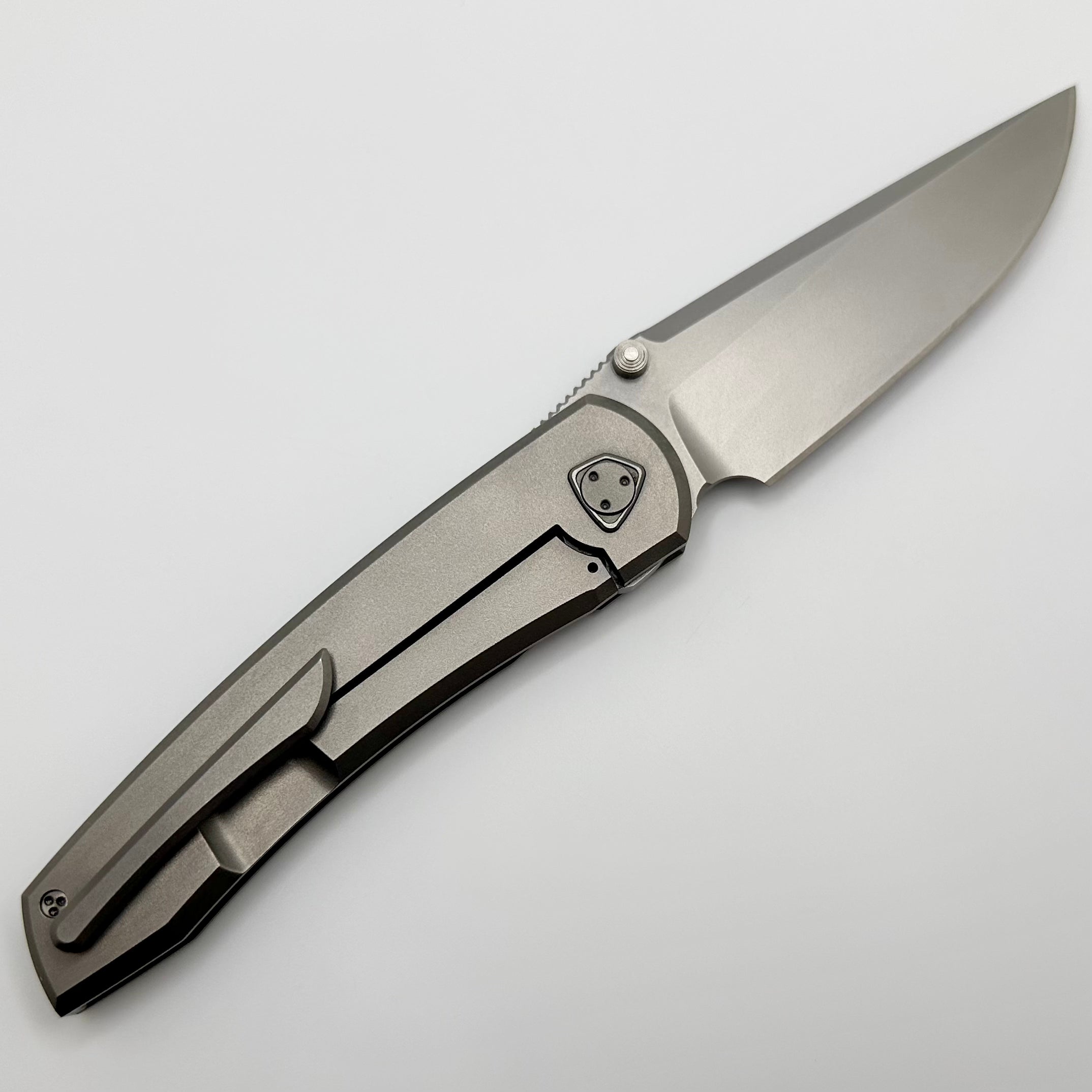 Premium Sharknivco Waka V3.3 Titanium Beadblast Framelock Knife - RWL34 Blade