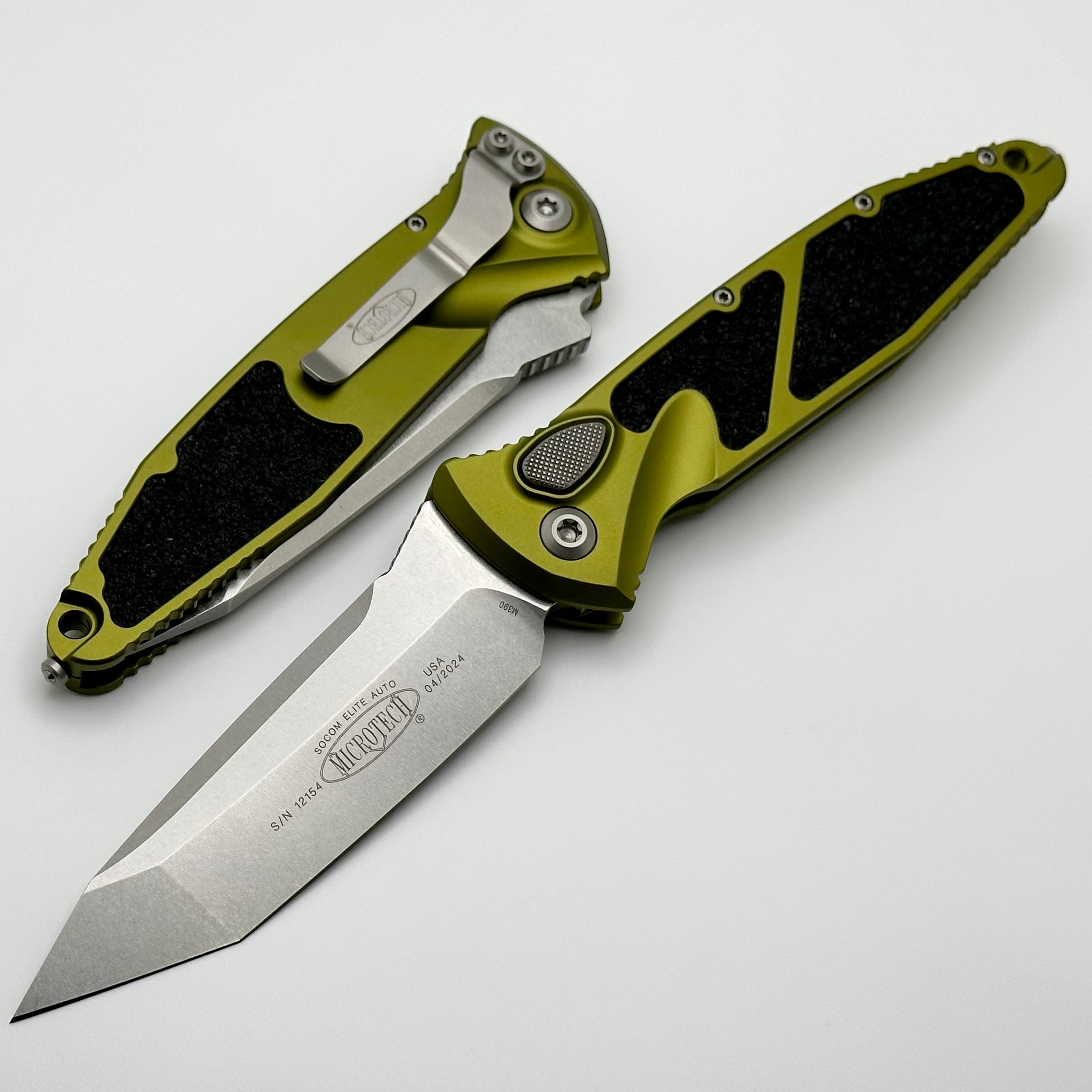 Microtech Socom Elite Auto T/E Tactical Knife - Stonewash & OD Green