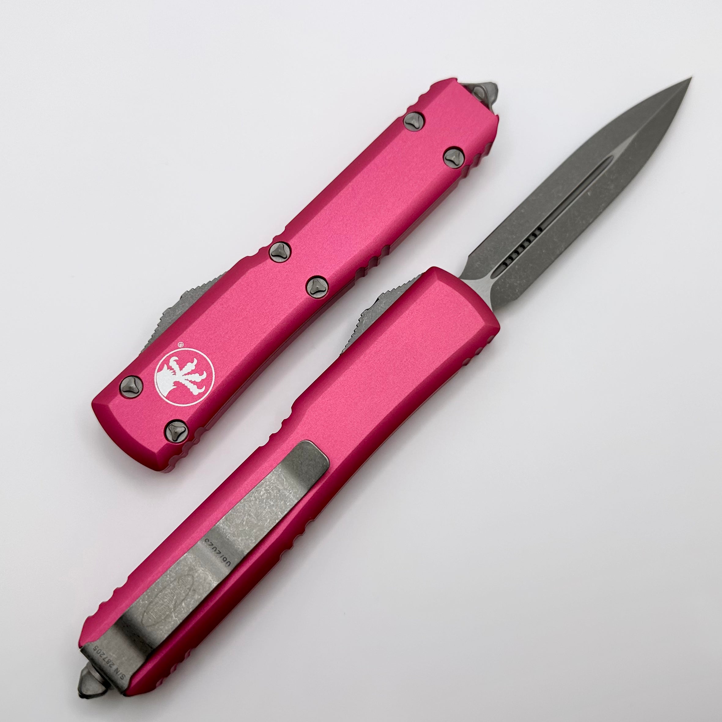 Premium Microtech Ultratech Apocalyptic Double Edge OTF Knife - Pink Standard