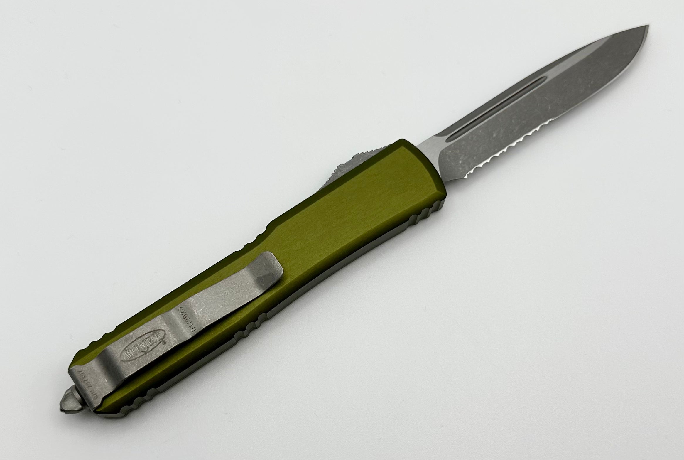 Microtech Ultratech Premium OTF Knife - Apocalyptic Finish & OD Green Handle