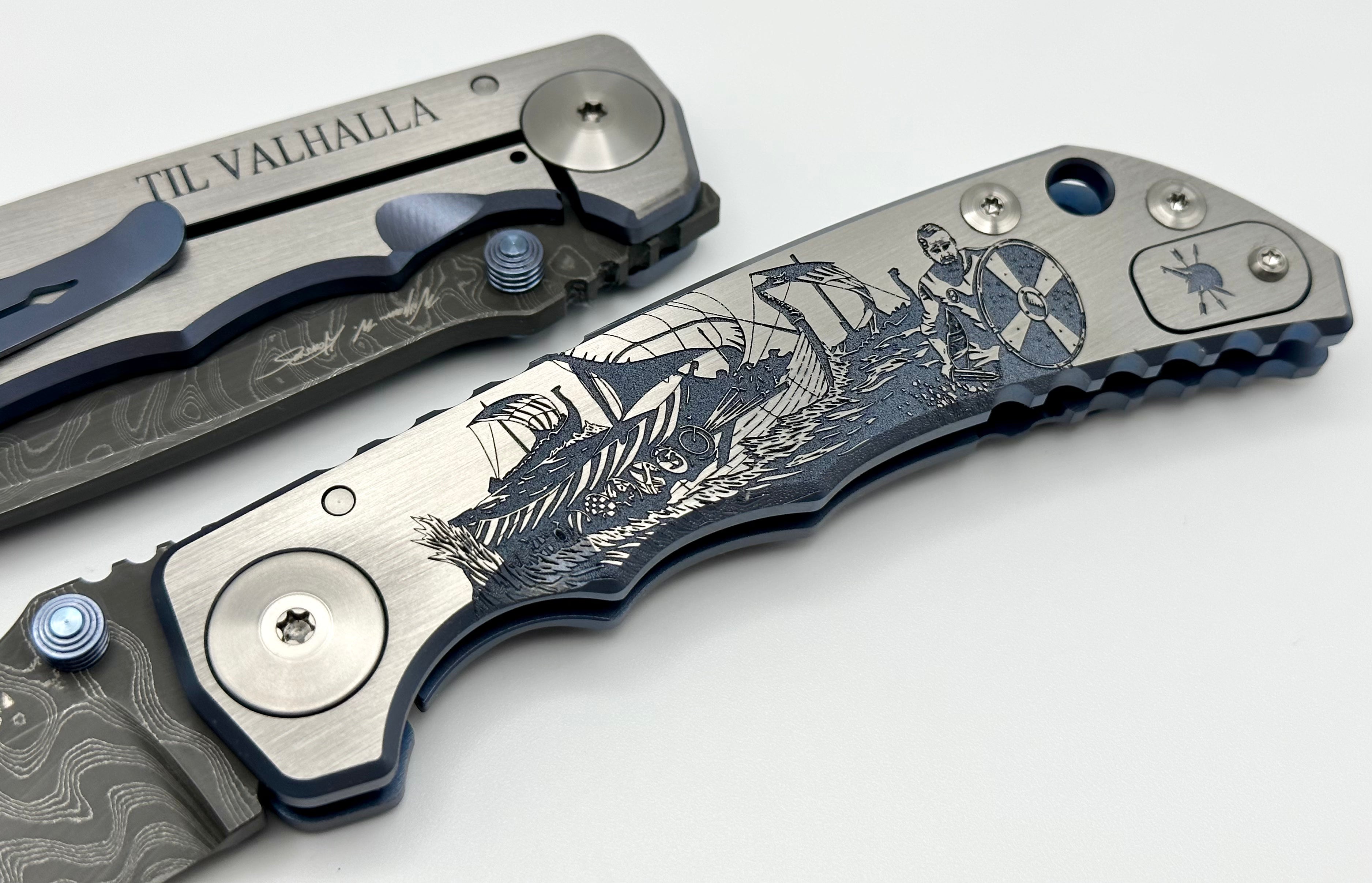 Spartan Blades Harsey Folder 2022 Special Edition Viking Long Boat w/ Premium Damascus Steel