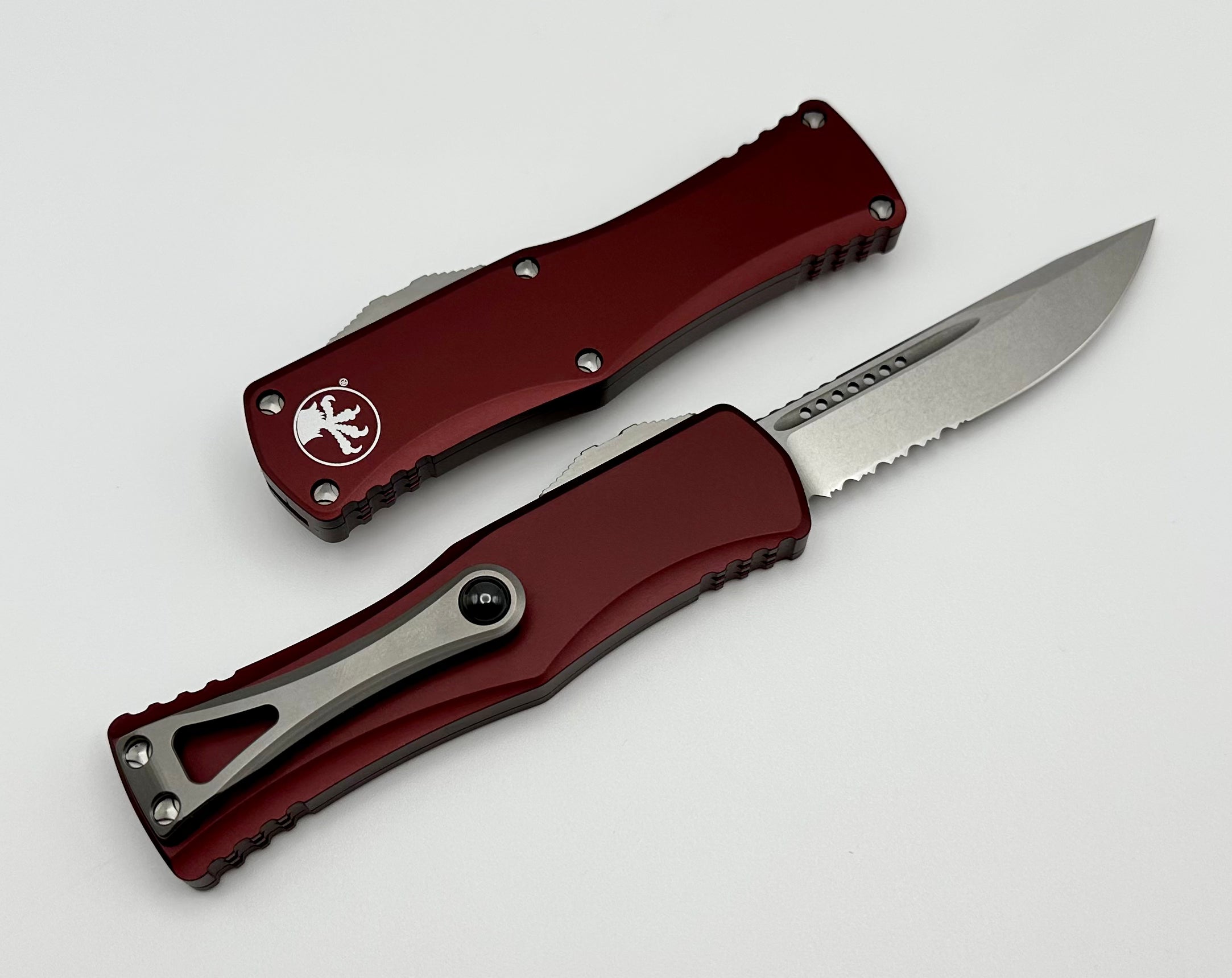 Microtech Hera Premium Folding Knife - Stonewash Finish & Merlot Handle