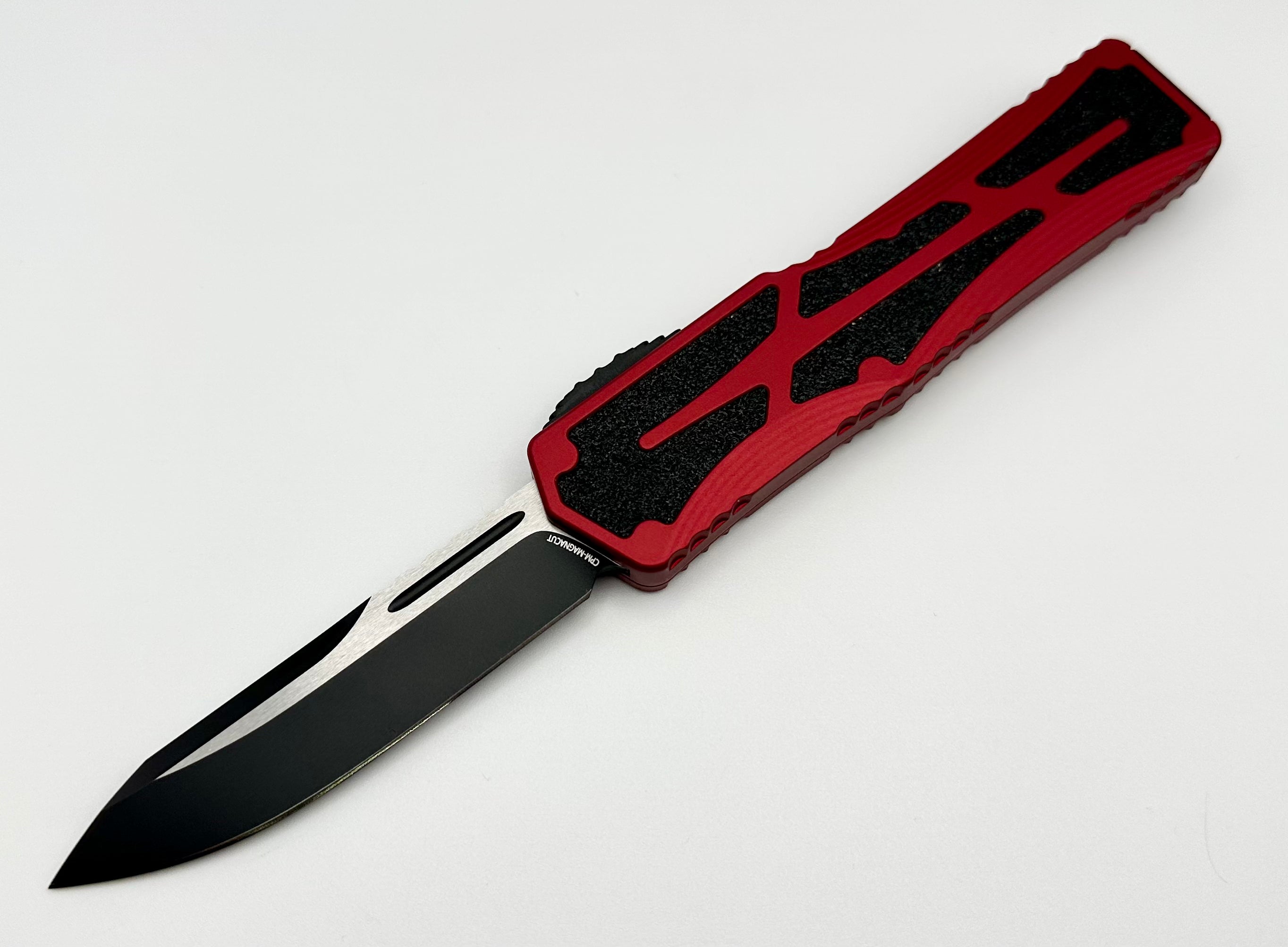 Premium Heretic Knives Colossus - Ultimate Two Tone Black Magnacut Blade & Red Aluminum Handle