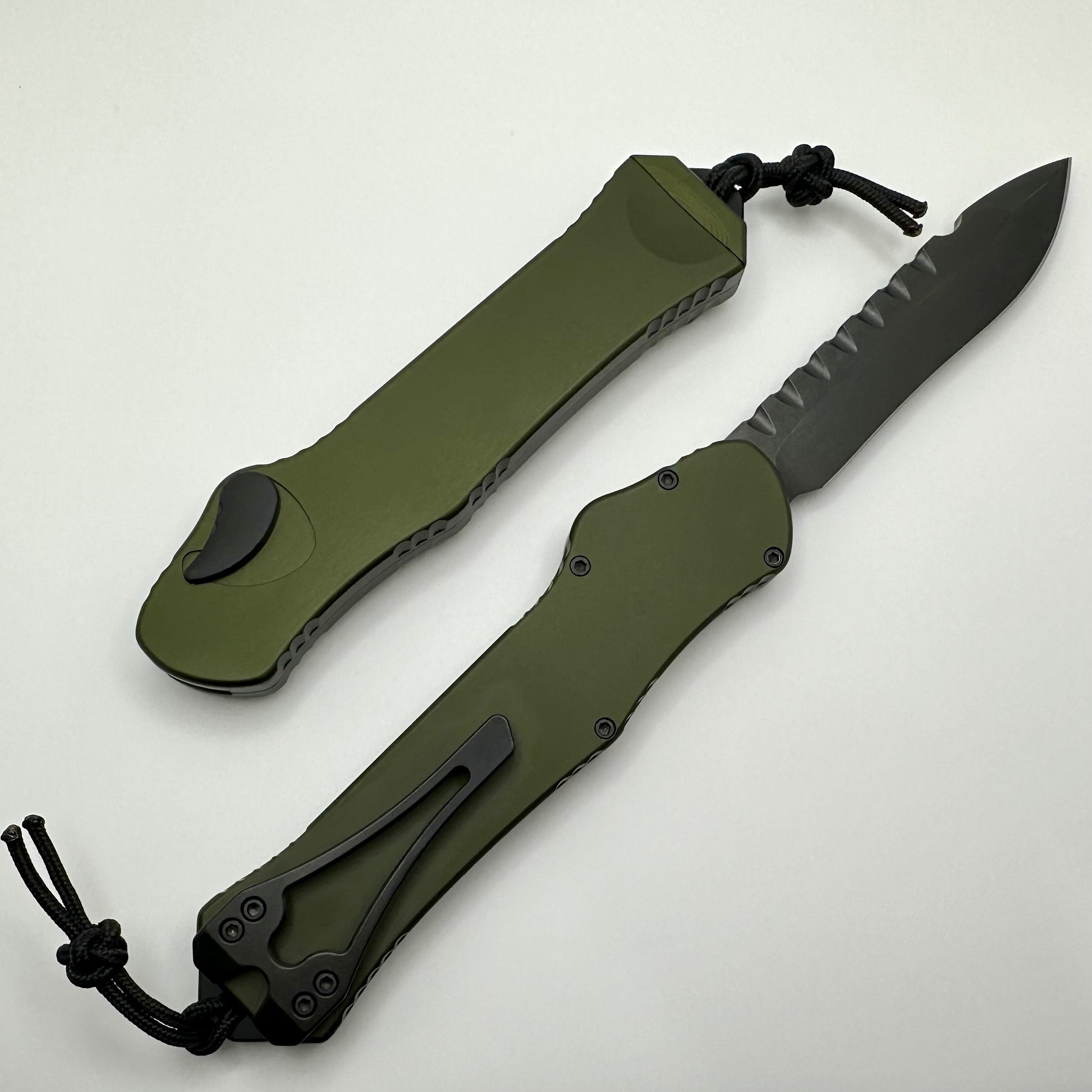 Heretic Hydra V3 OD Green Tactical Knife - Premium Aluminum Handle & DLC Recurve MagnaCut Blade