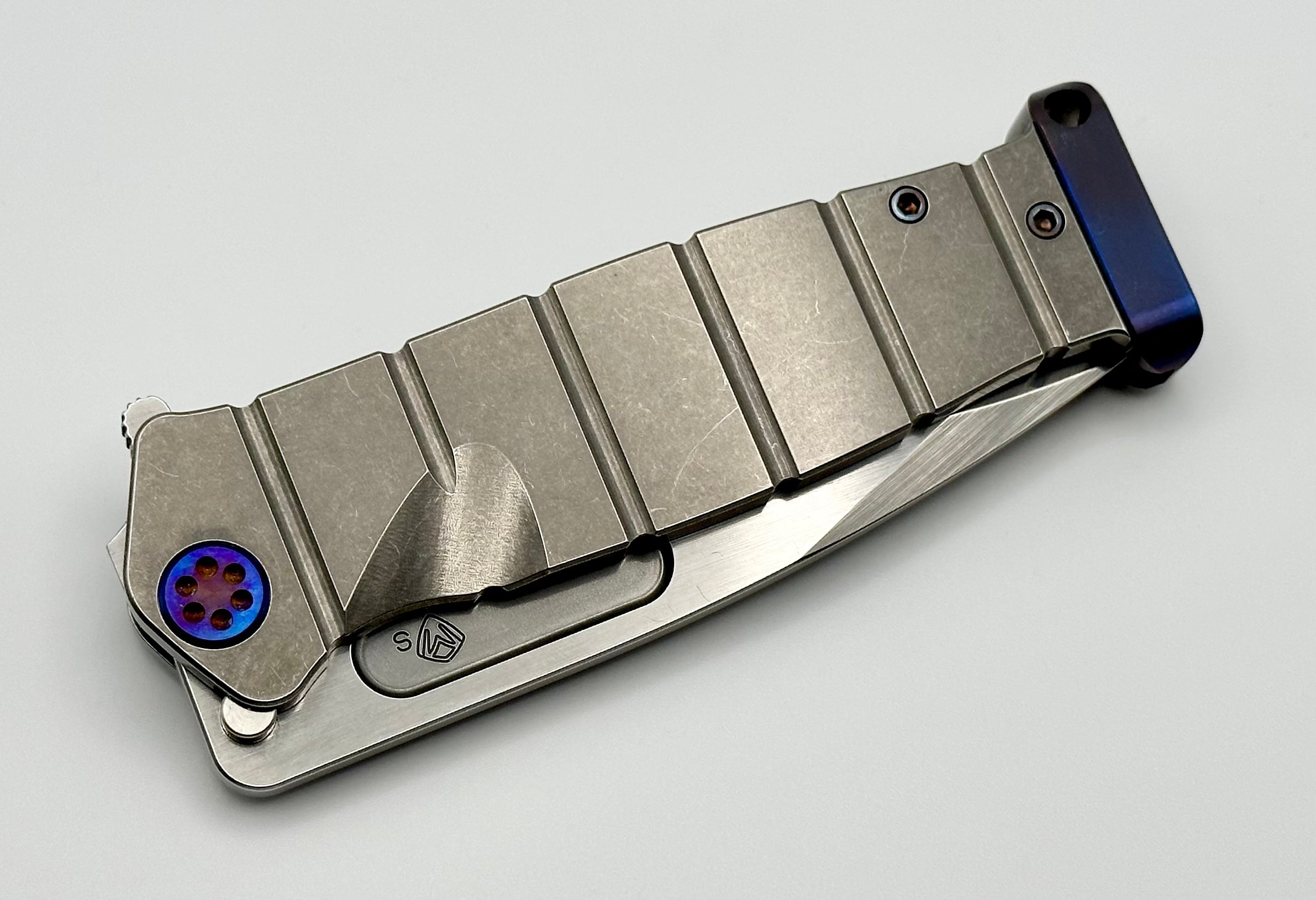 Medford Premium Fighter Flipper Knife - USMC Edition with Tumbled Handles & Flamed Hardware