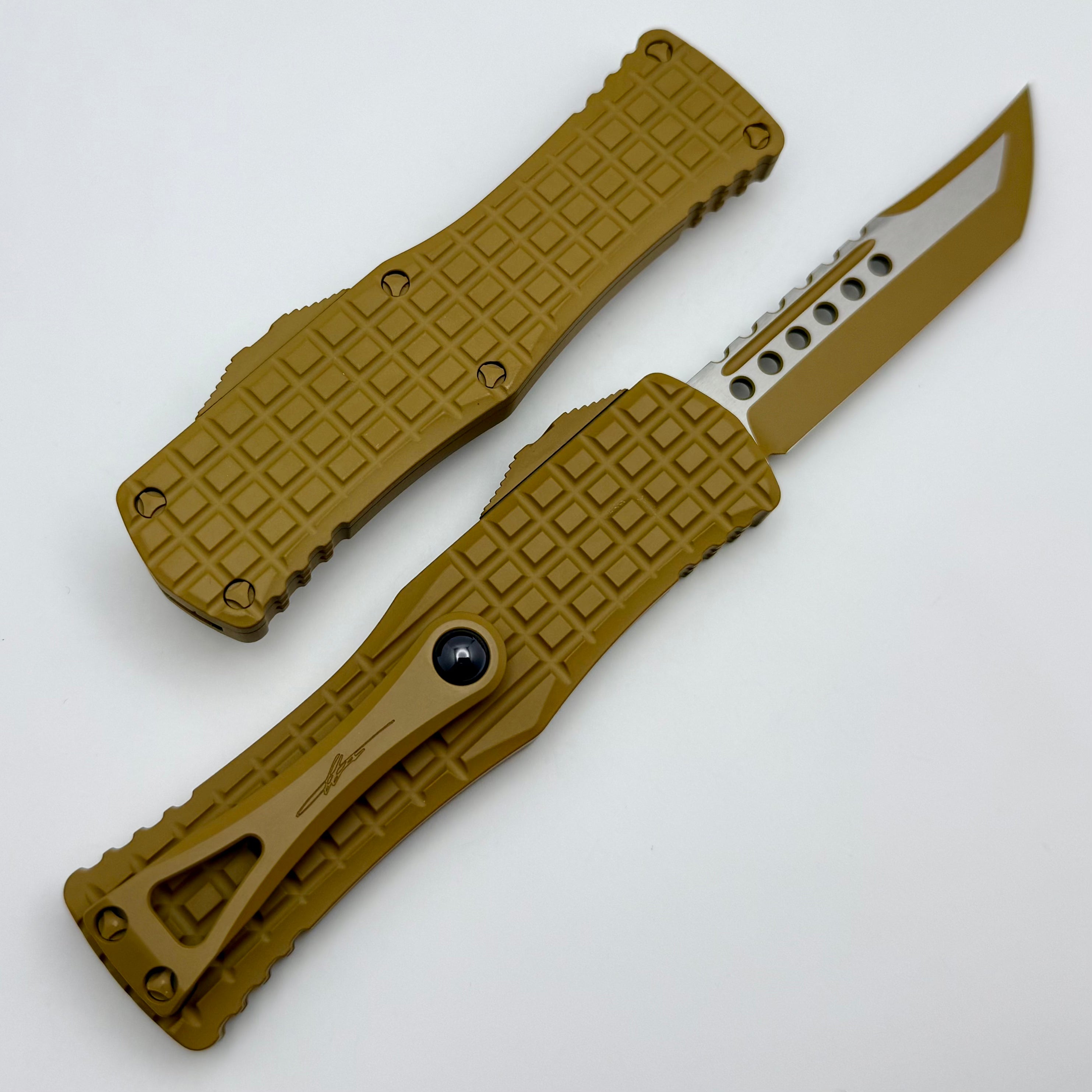 Microtech Hera Frag Hellhound RAL-8000 Cerakote Signature Series 919-1FRCRAS - Premium Tactical Knife