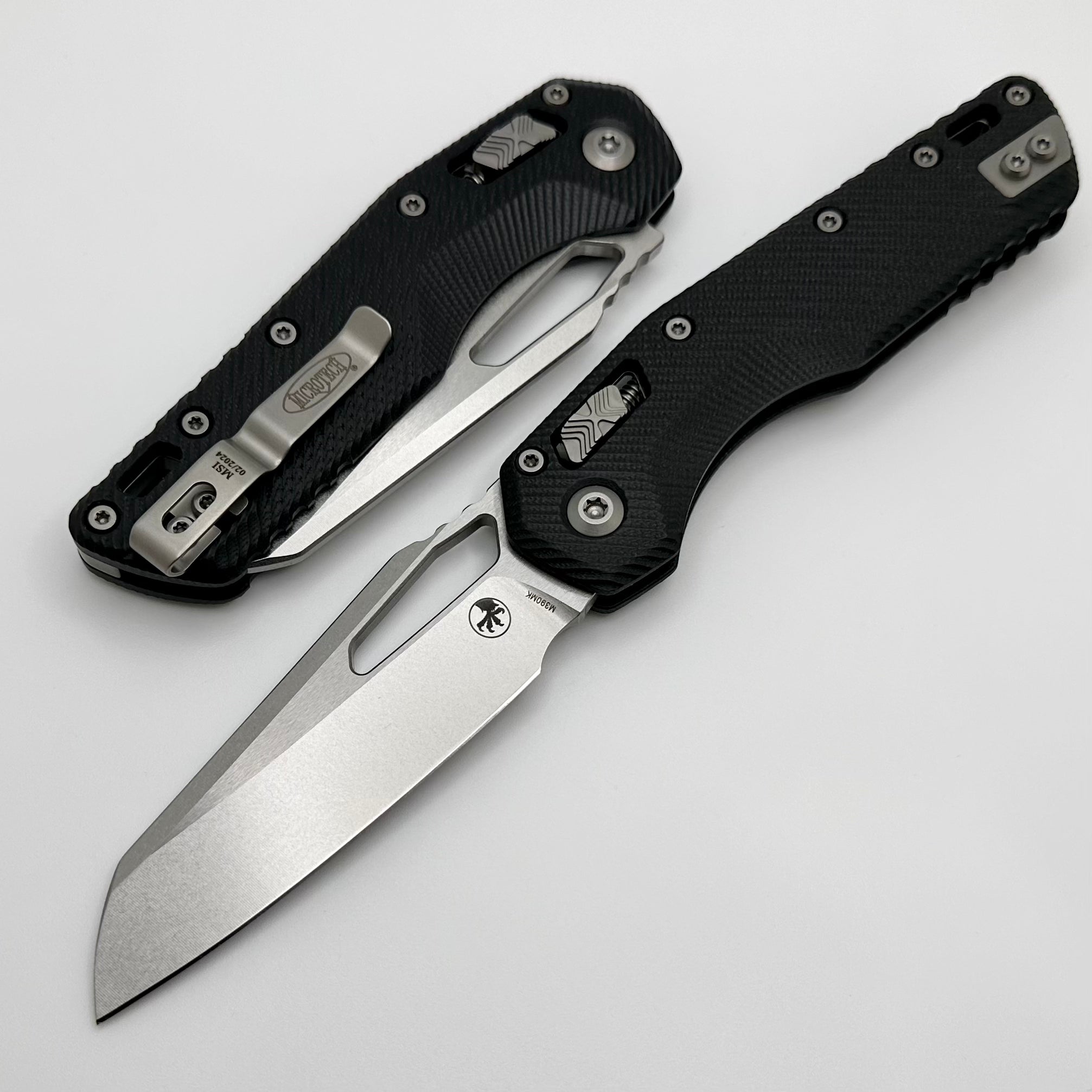 Microtech MSI RAM LOK Premium Folding Knife - Black Fluted G-10 & Stonewash M390MK