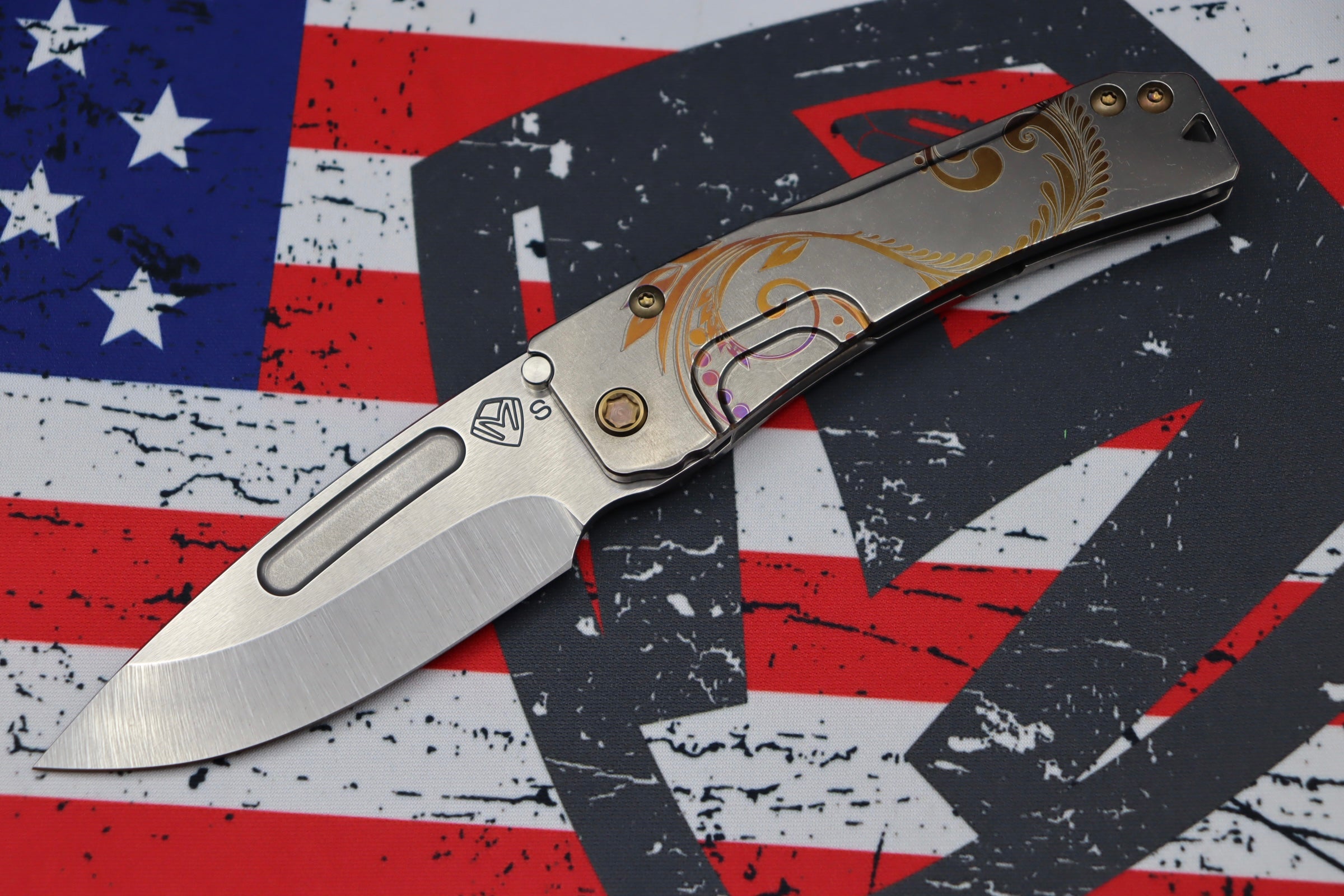 Medford Slim Midi Tanto EDC Knife - Premium S35VN Blade with Filigree Handles & Bronze Hardware