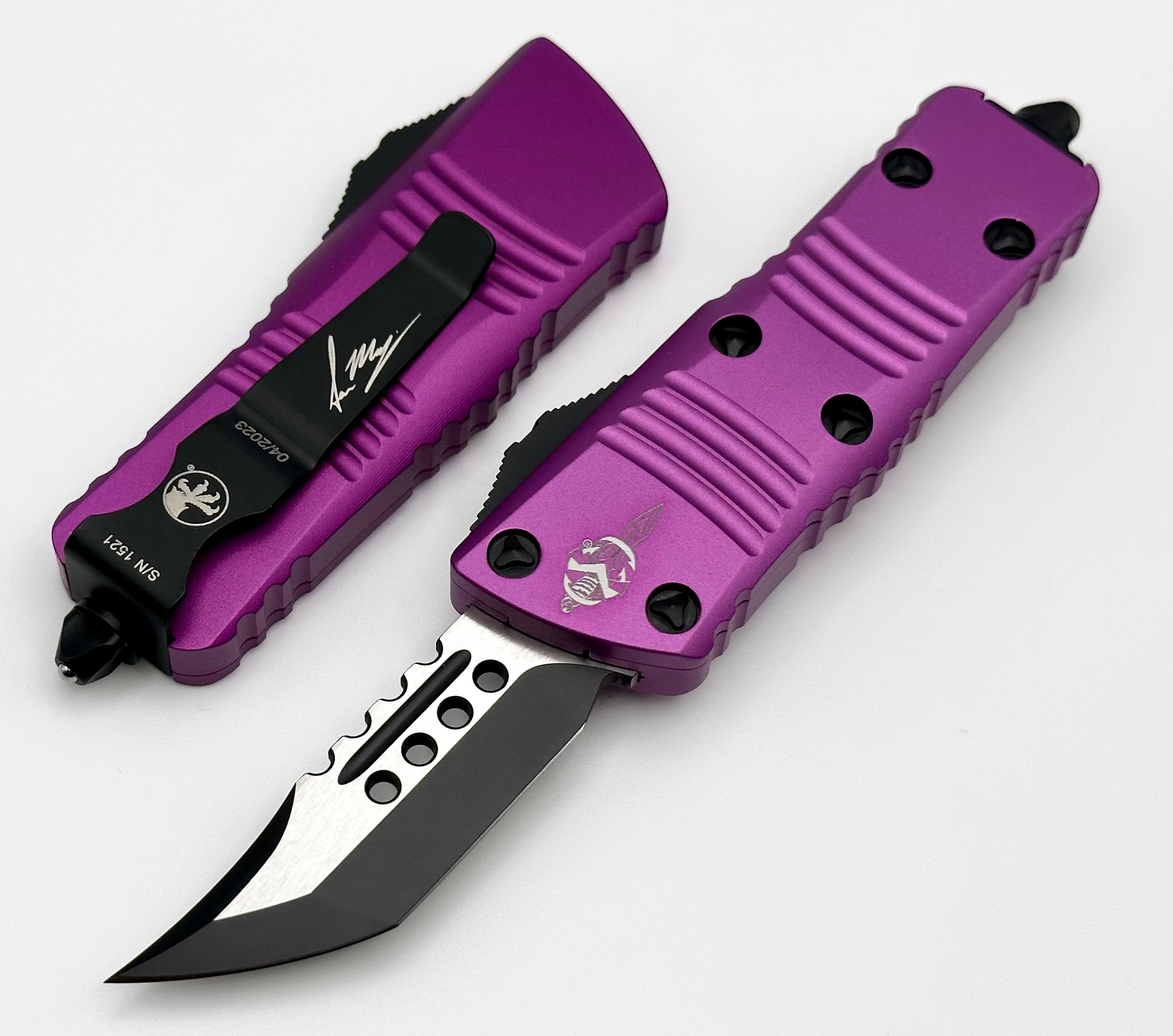 Microtech Mini Troodon Hellhound Violet & Black Premium EDC Knife