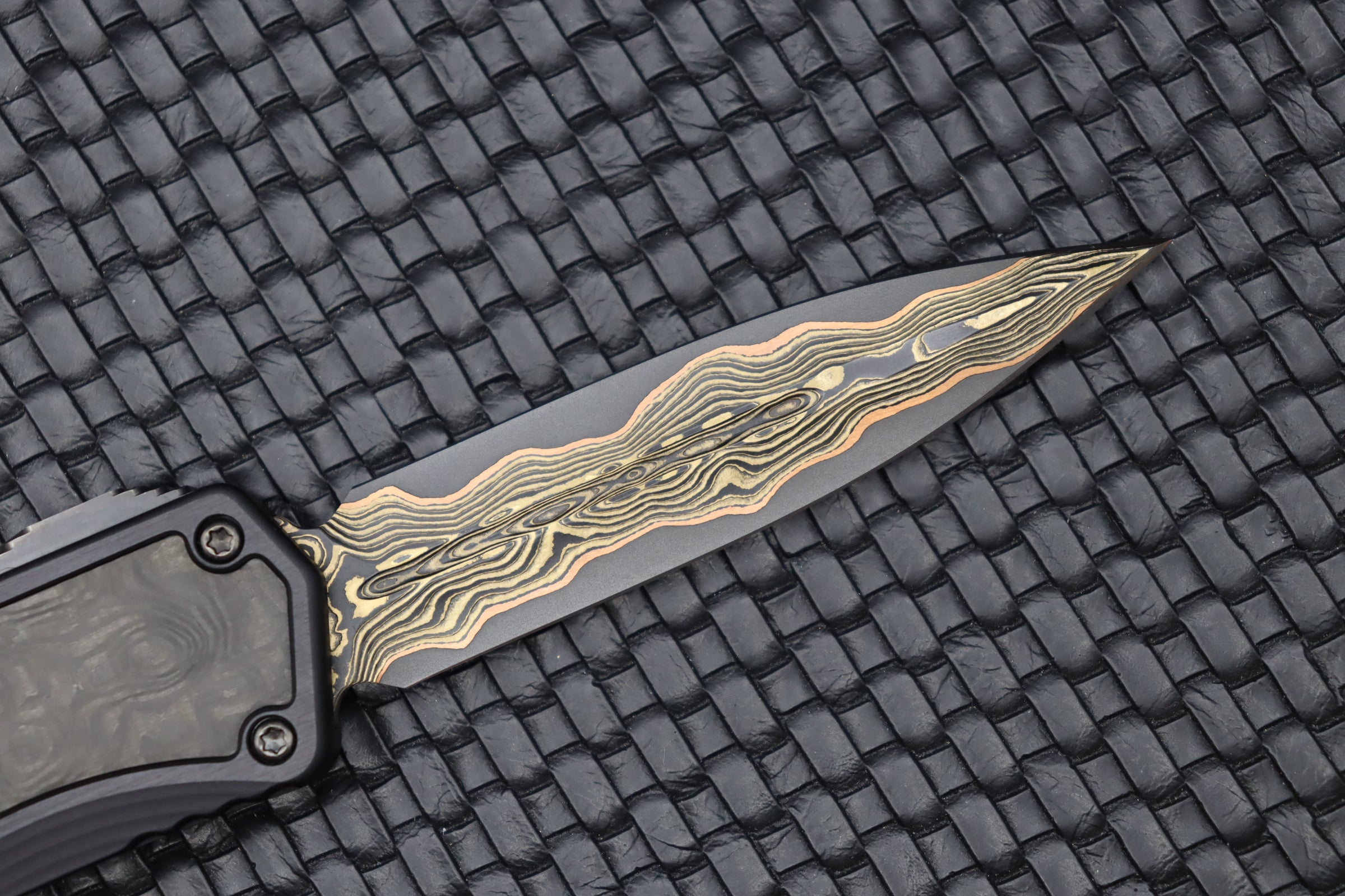 Premium Heretic Knives Colossus: Fat Carbon & Baker Forge Damascus Double Edge