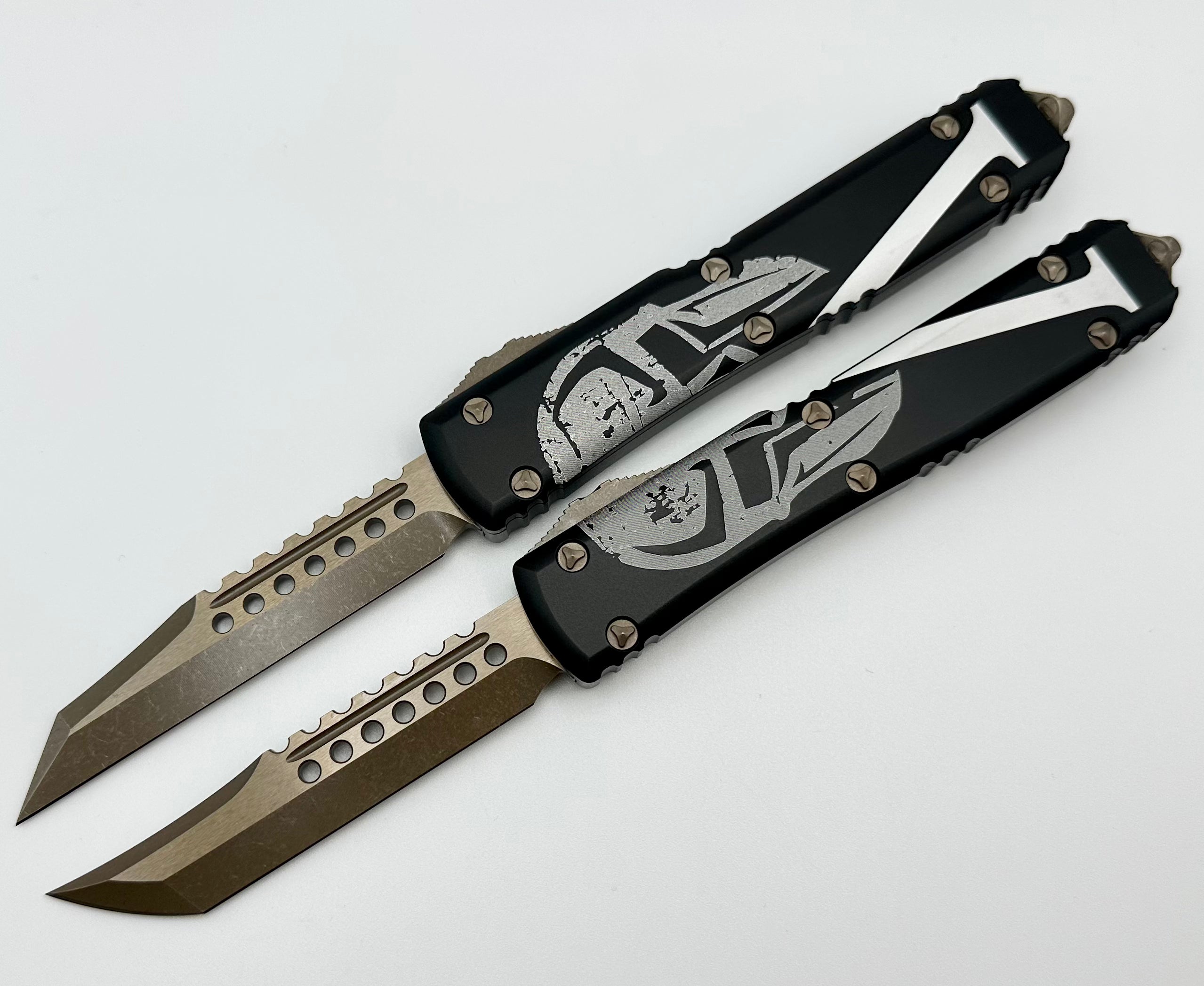 Microtech Ultratech Molon Labe Hellhound & Warhound Signature Set - Bronze Apocalyptic Edition