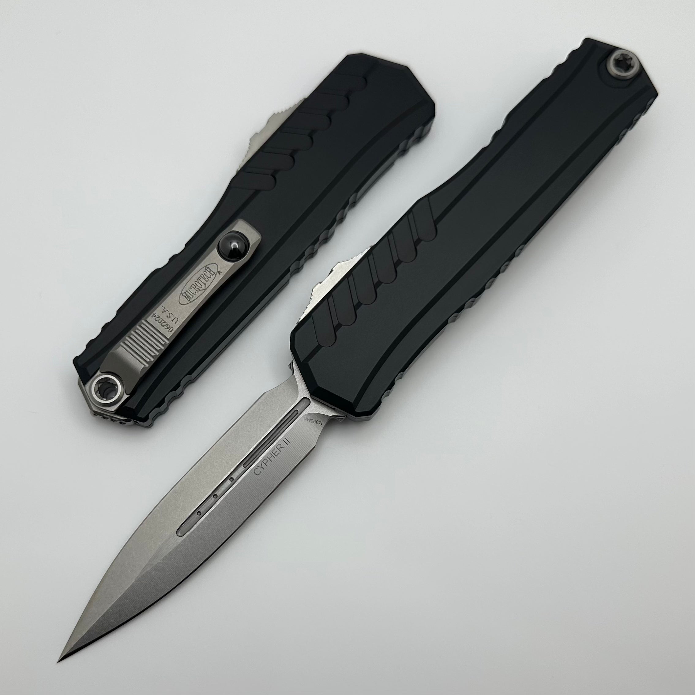 Microtech Cypher II Ultimate OTF Knife - Stonewash Finish