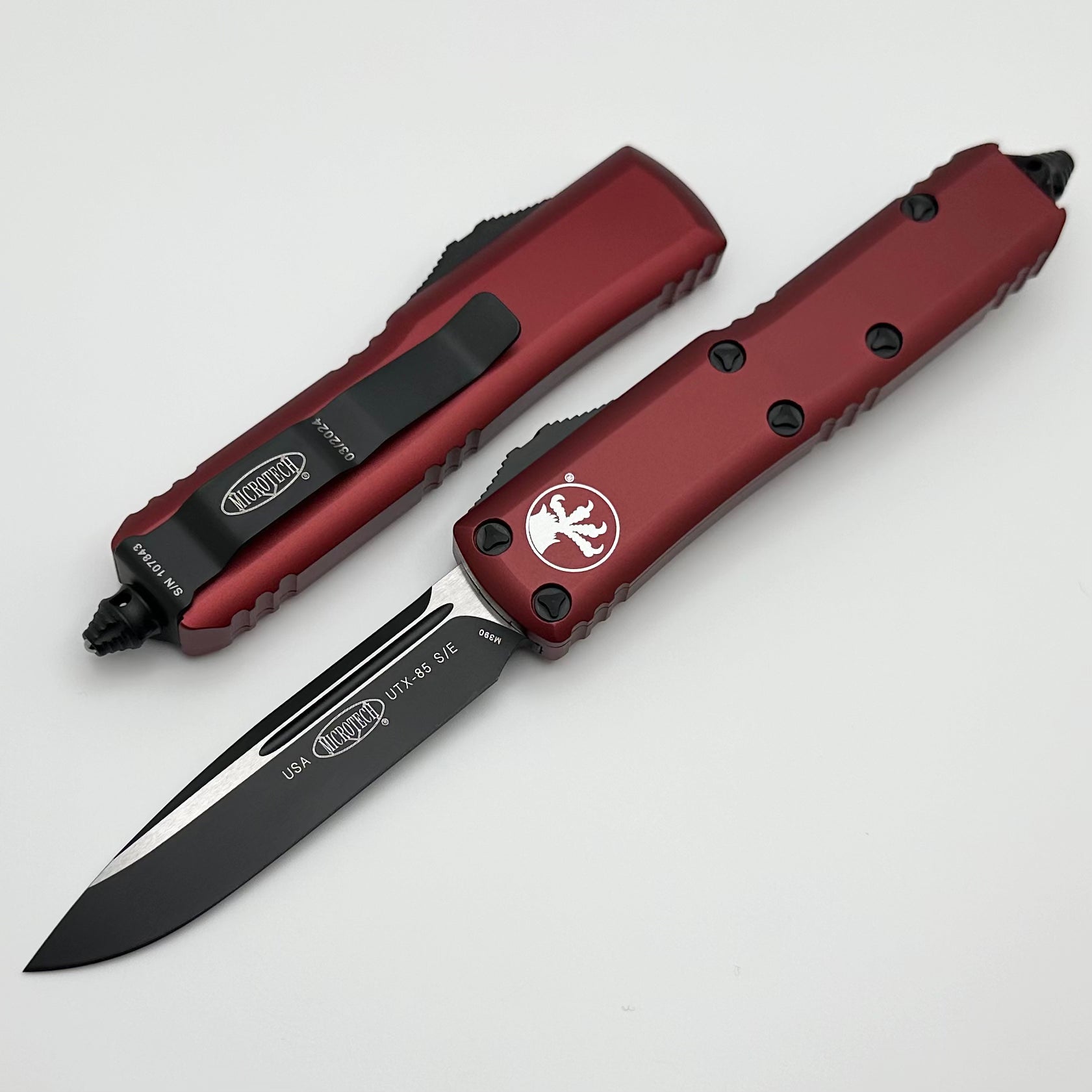 Microtech UTX-85 Compact Tactical Knife - Black & Merlot Edition