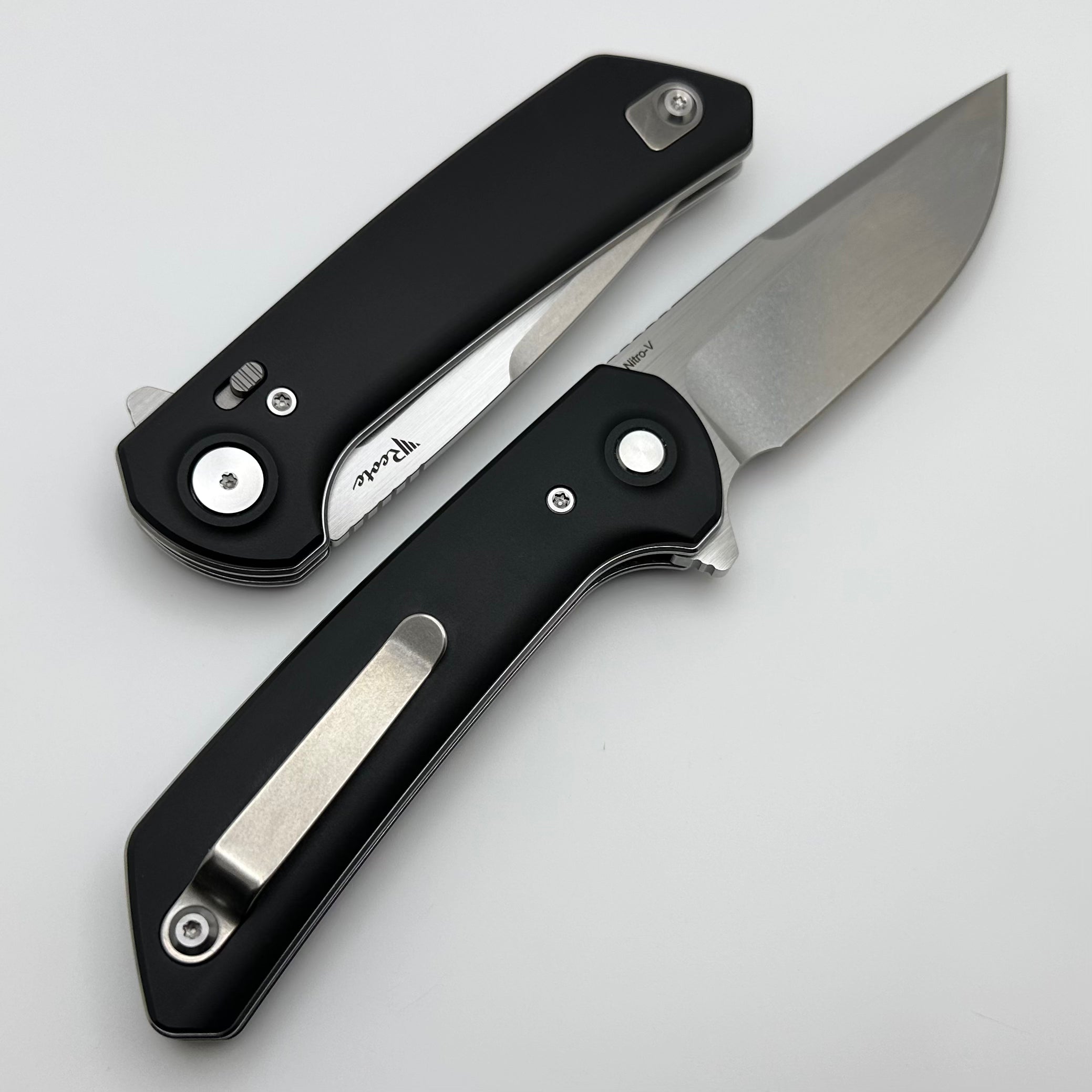 Reate Knives PL-XF Premium Folding Knife - Black Aluminum & Nitro-V Steel