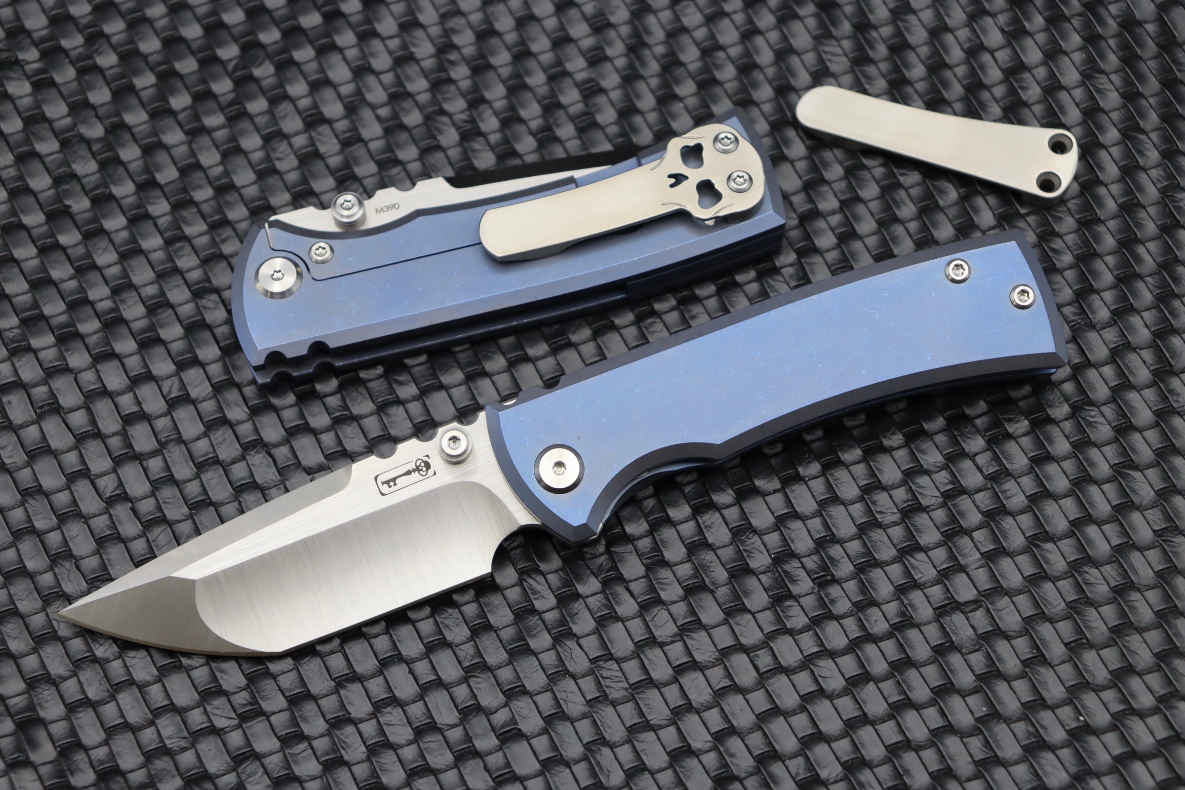 Chaves Knives Redencion Street Tanto Blue Exclusive - Premium EDC Knife with Orange Peel Clip