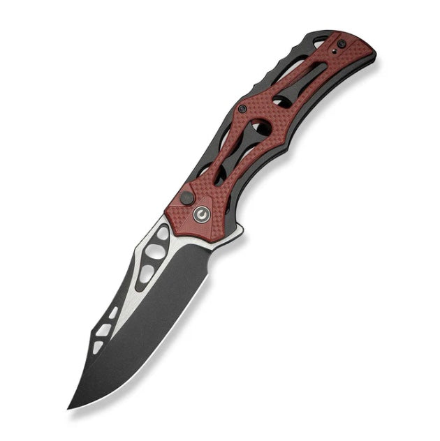 Civivi Biophase Premium Button Lock Knife - Aluminum & Red G10 Handles with Nitro-V Blade