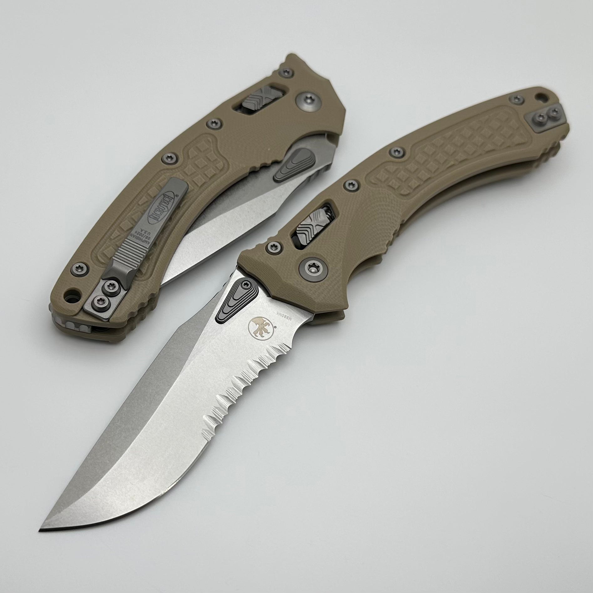 Premium Microtech Amphibian RAM LOK Tactical Knife - Frag G-10 Handle & M390MK Blade