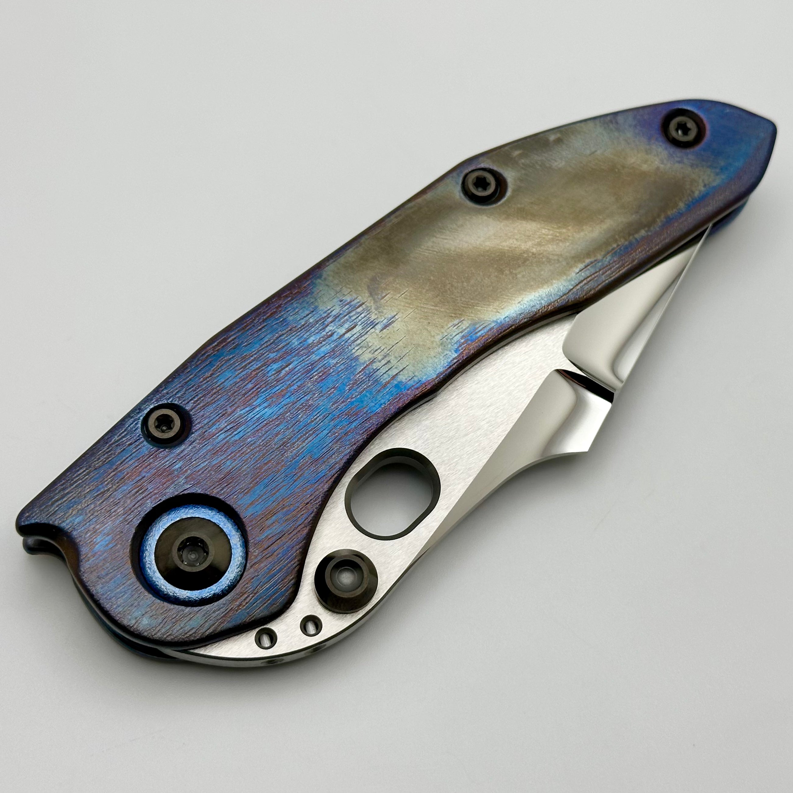 Marfione Custom Knives & Borka Blades Stitch Cosmic - Ultimate Tritium Inlaid Double Star Blade