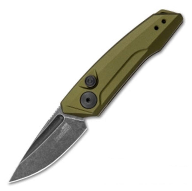 Kershaw Launch 9 Olive Handle & Blackwash CPM154 7250OLBW - Compact Automatic Pocketknife