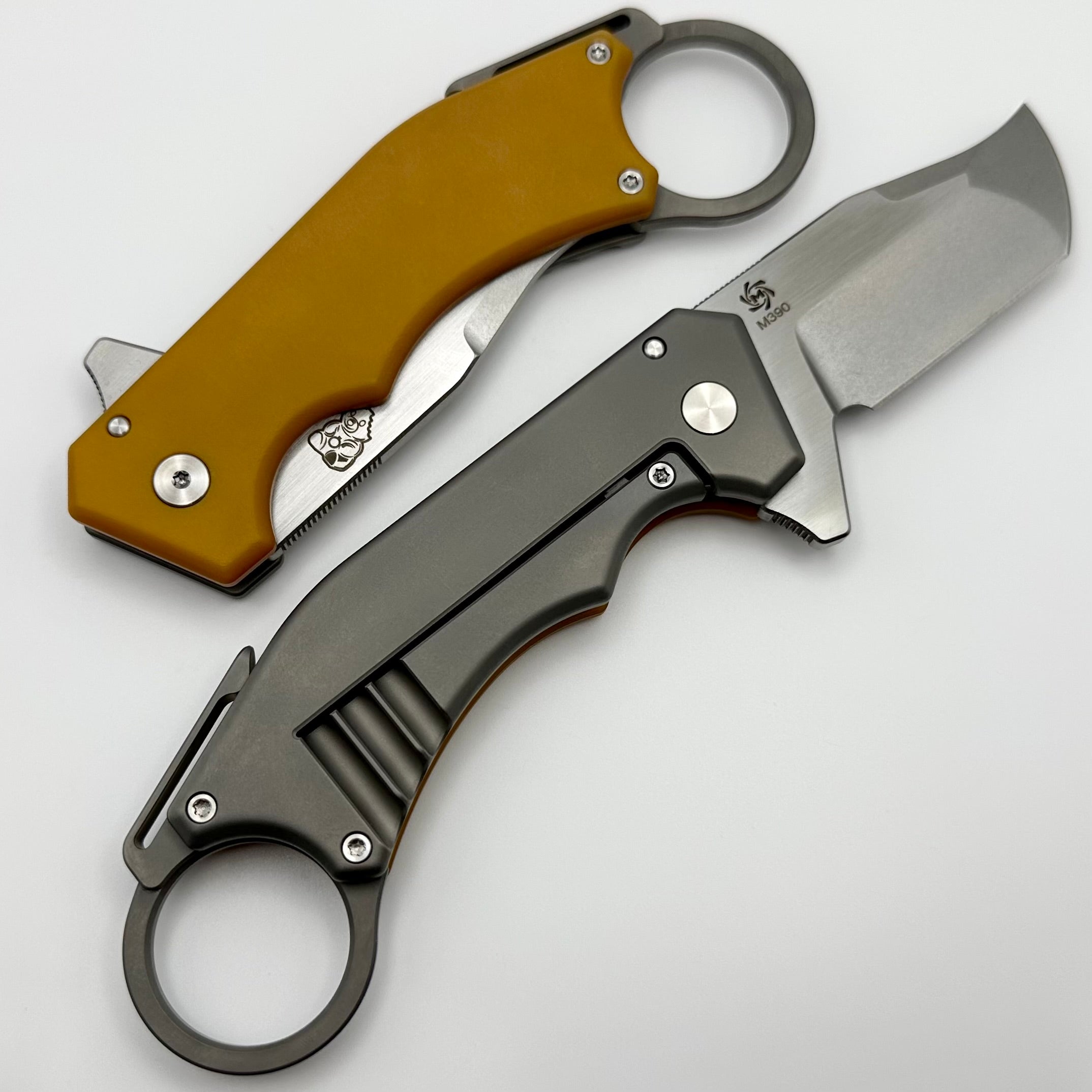 Premium Mechforce Ringed Rhino Flipper - Jon Graham Collaboration | Butterscotch Micarta & M390 Steel