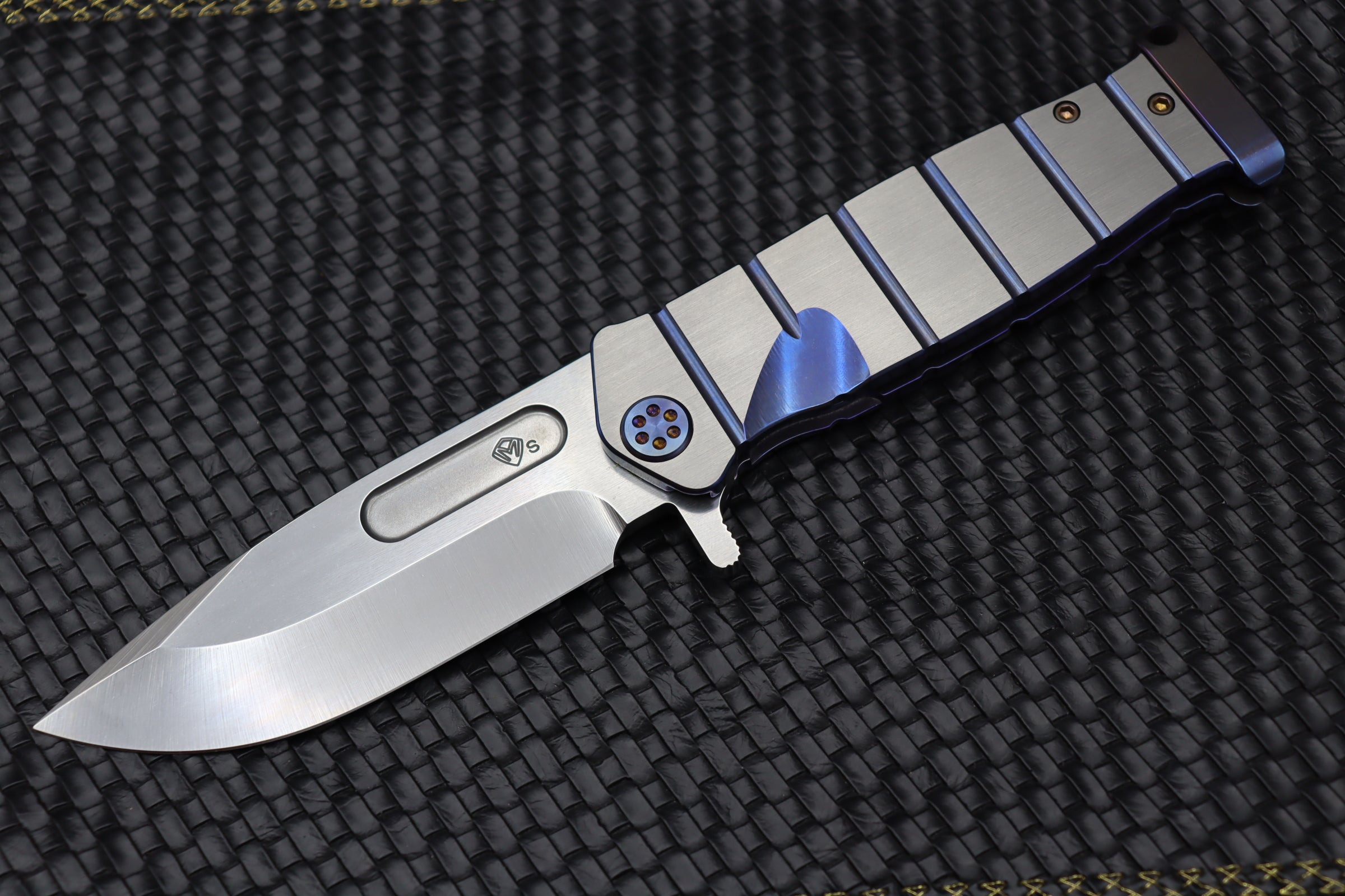 Medford USMC Fighter Flipper: Premium S35VN Blade with Titanium Handles & Flamed Hardware