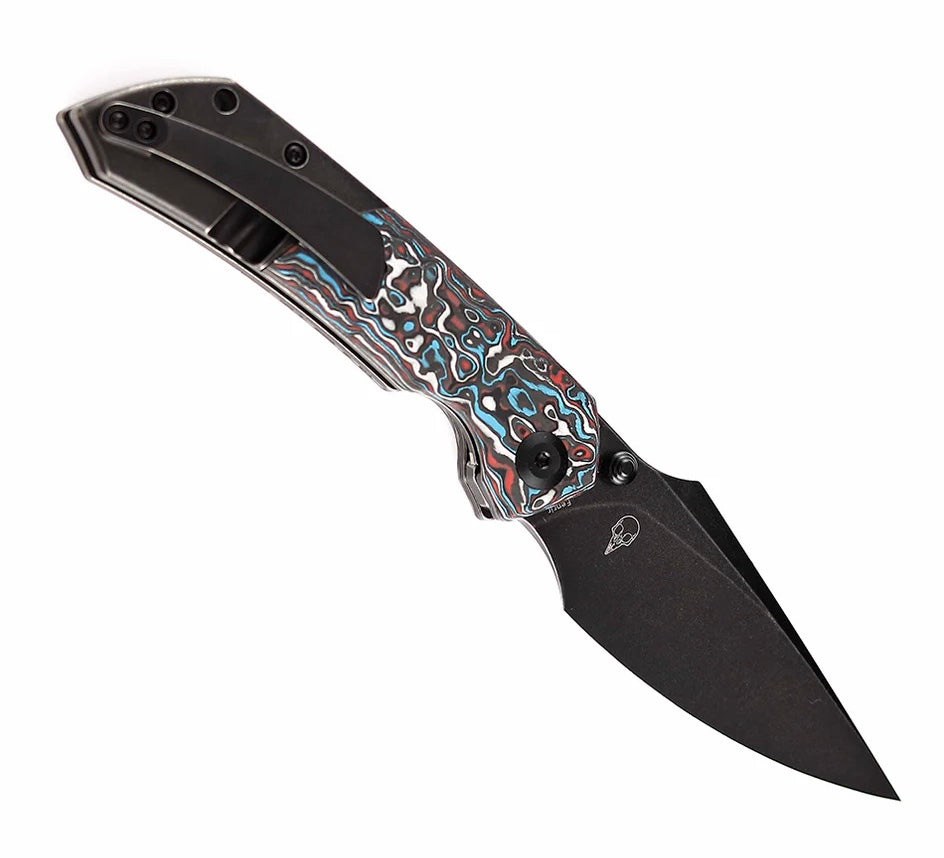 Kansept Fenrir Premium EDC Knife - Multi-Color Carbon Fiber & Titanium with S35VN Blade