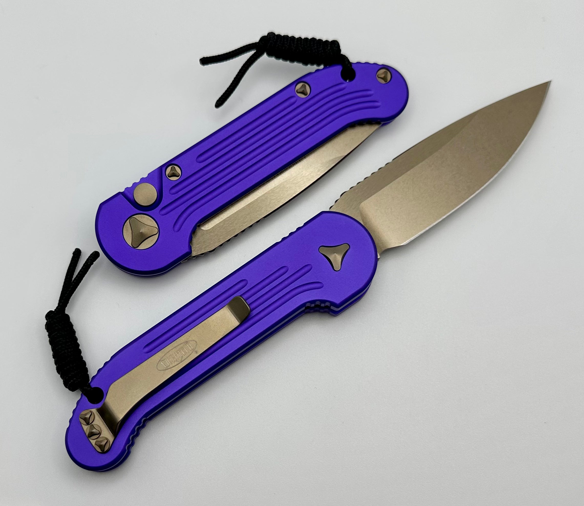 Premium Microtech LUDT Tactical Knife - Purple & Bronze Edition