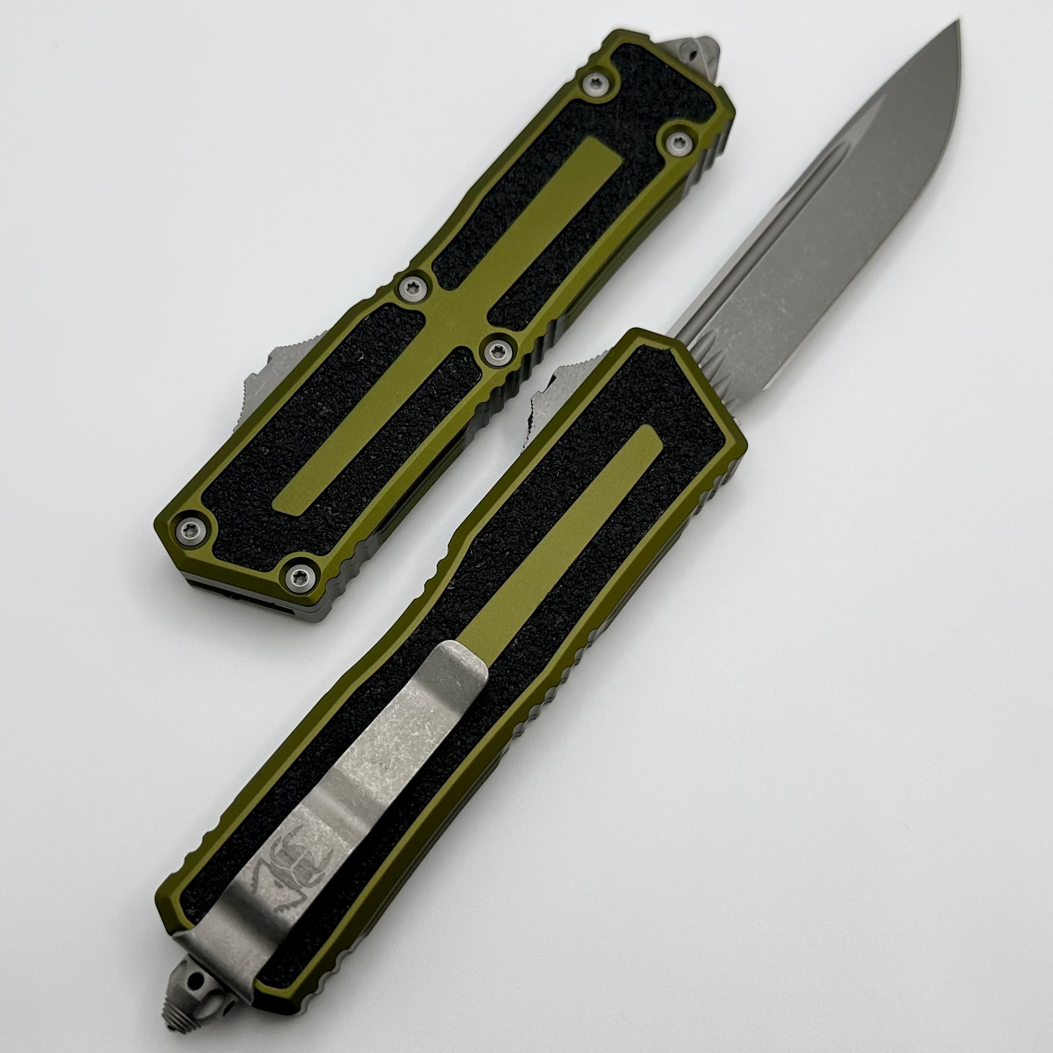 Microtech Scarab 2 Gen 3 OD Green Apocalyptic OTF Knife - Ultimate Tactical Blade