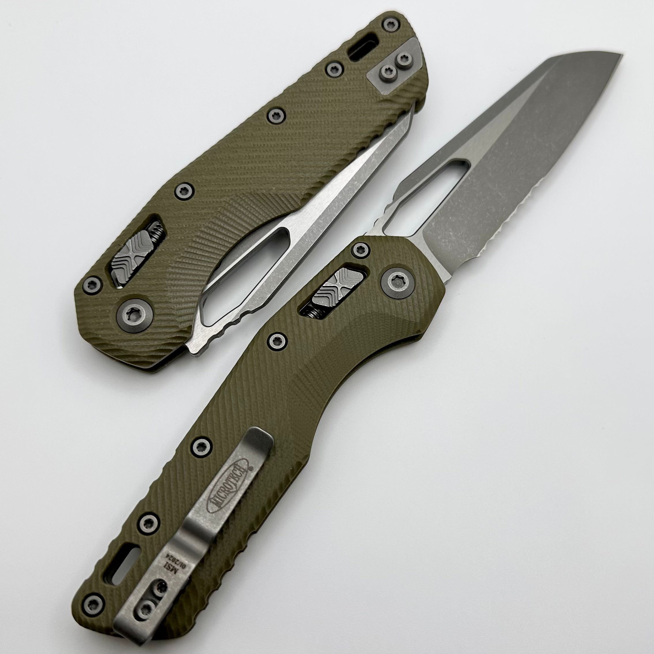 Microtech MSI RAM LOK Folding Knife - Premium OD Green G-10 Handle, Apocalyptic M390MK Blade