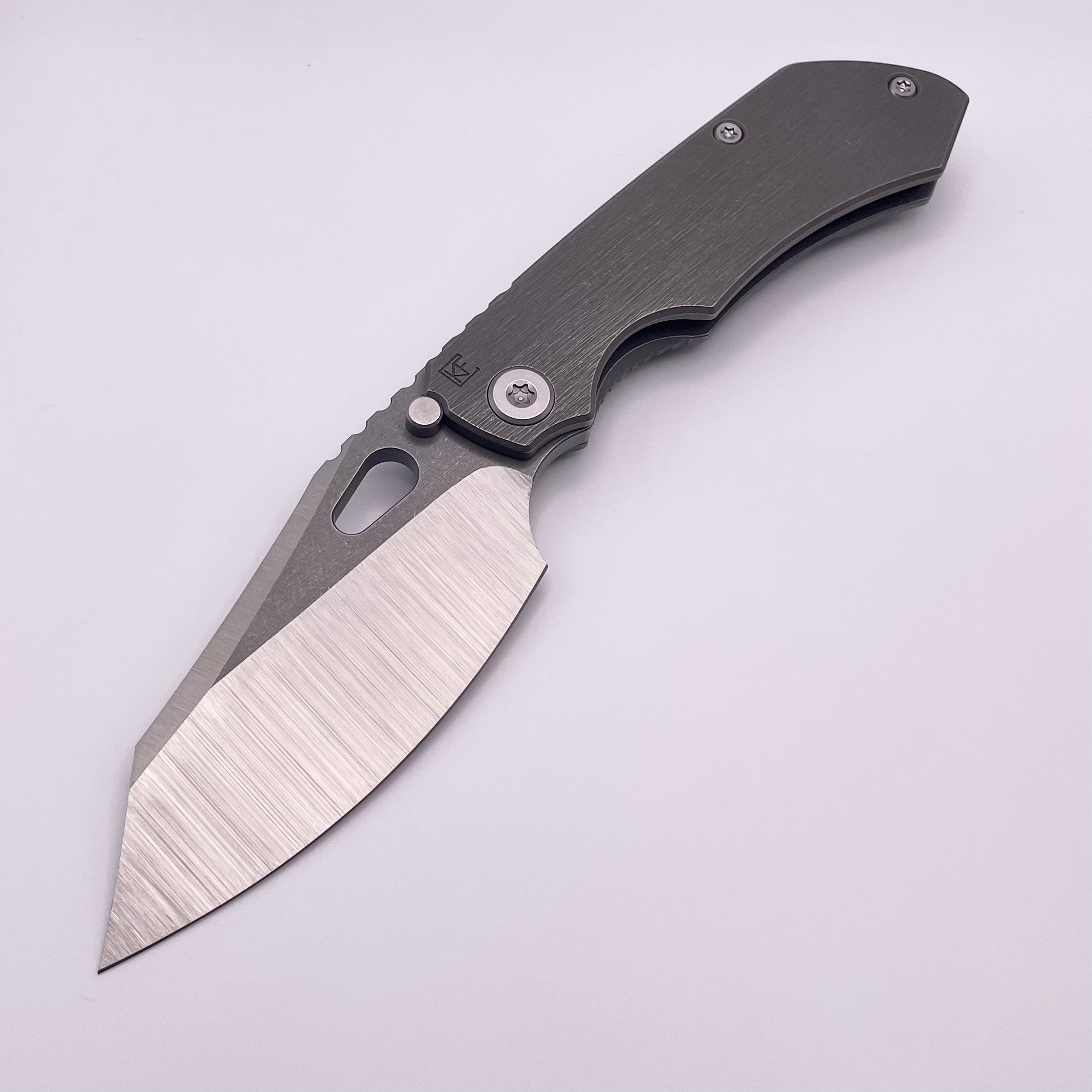 Premium Custom Knife Factory Rotten Design Evo 4.0 - Ultimate S90V Blade with Tumbled Titanium Handles