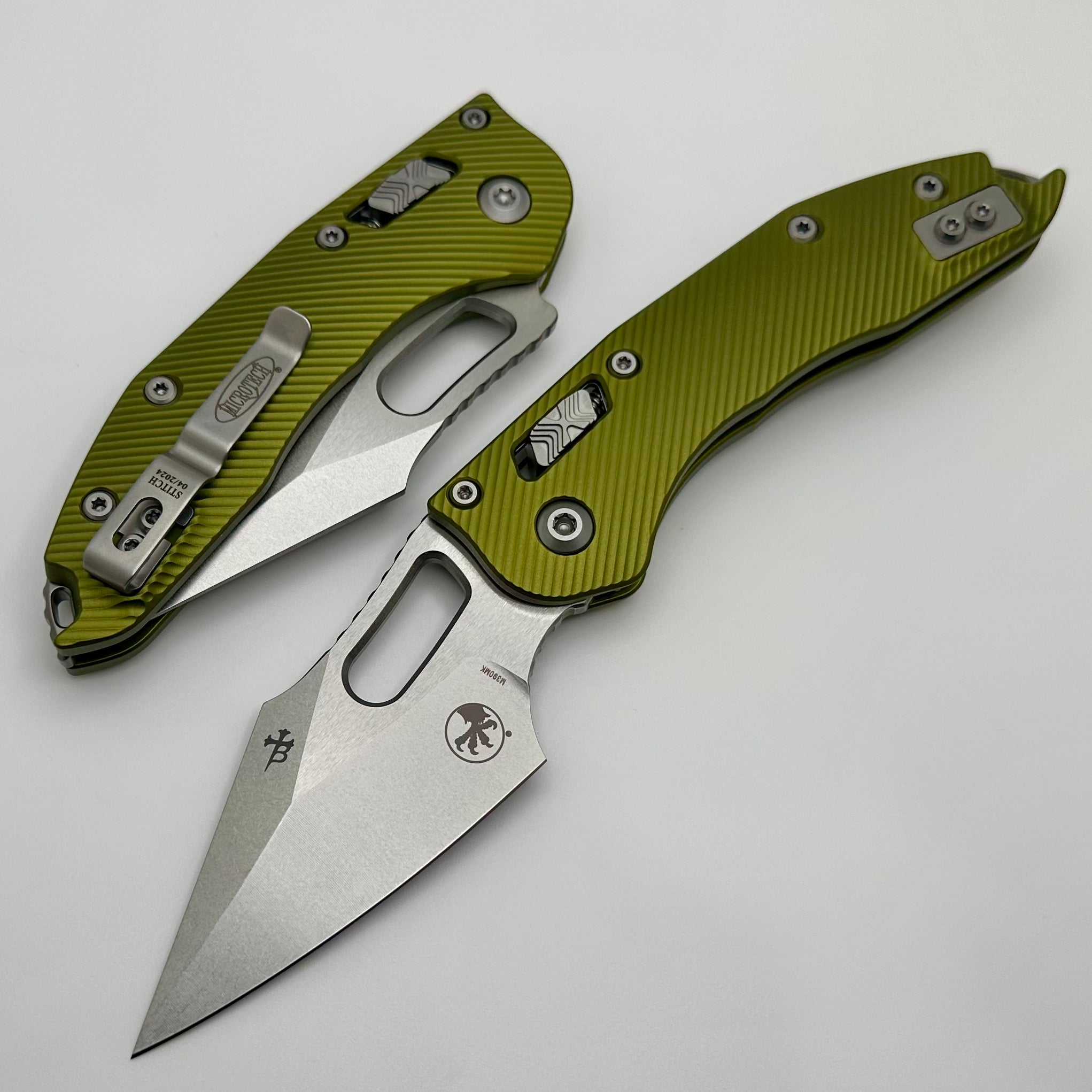 Microtech Stitch RAM LOK Premium Folding Knife - OD Green Aluminum & M390MK Steel