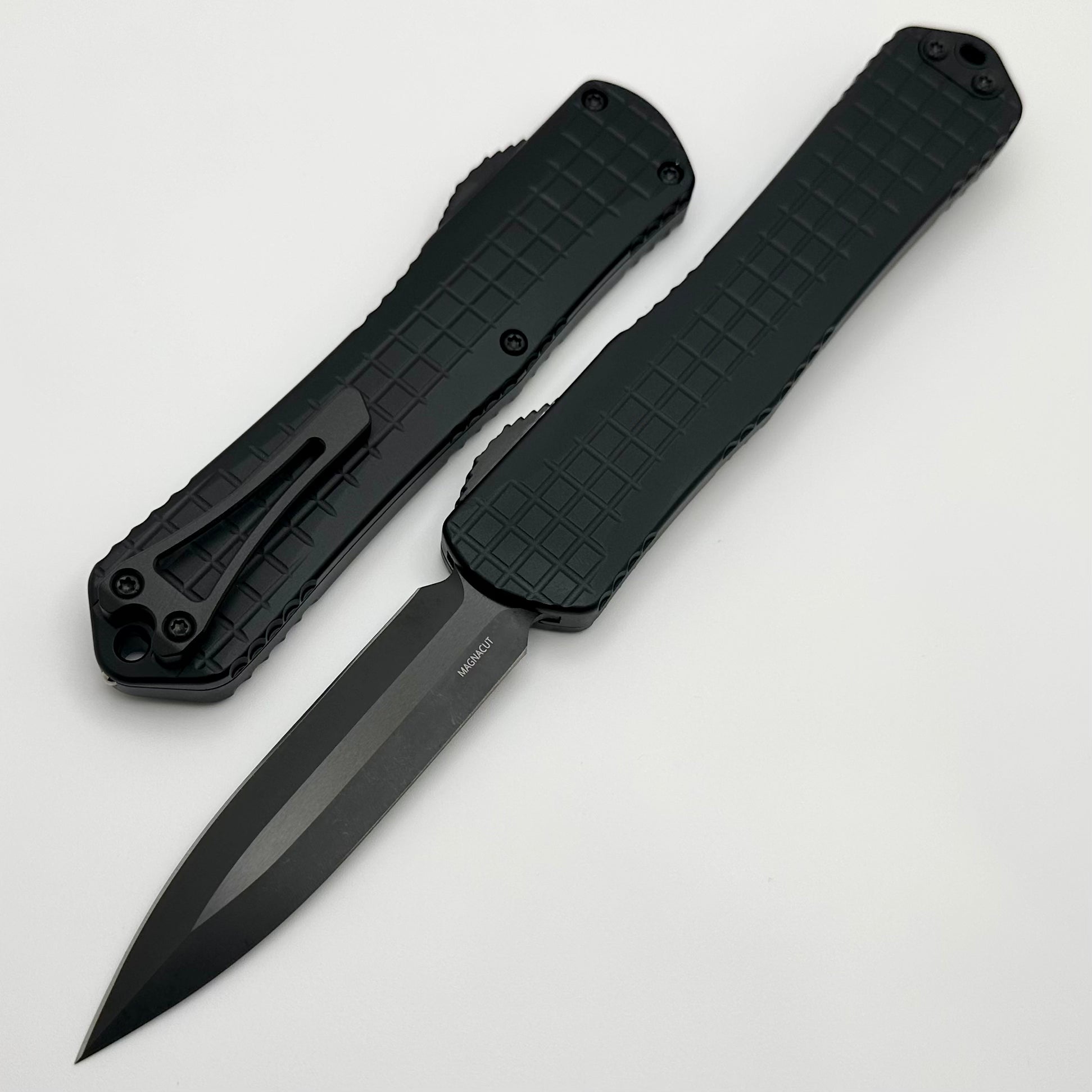 Heretic Knives Manticore X Ultimate Tactical OTF Knife - Black Frag Handle & DLC MagnaCut Blade