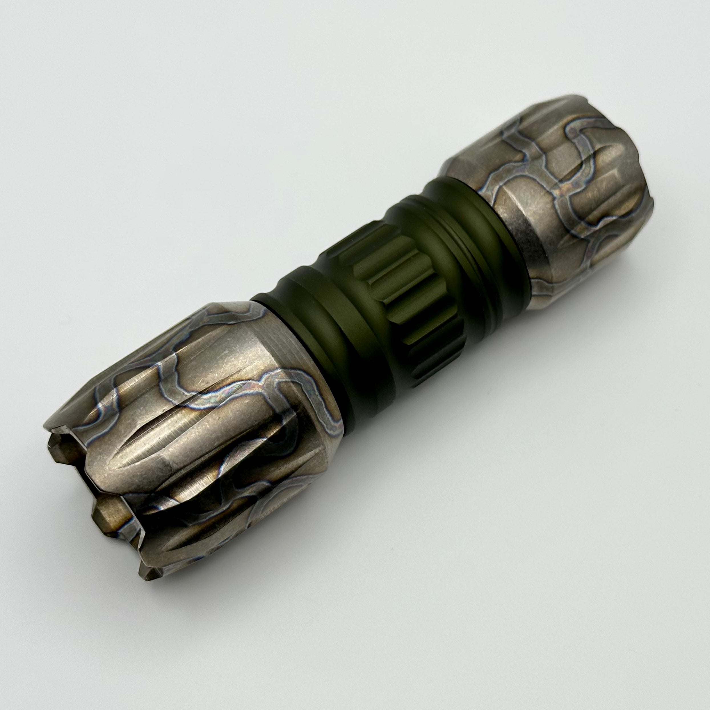 Heretic Knives Hyperion Ultimate EDC Flashlight with Flamed Titanium Design