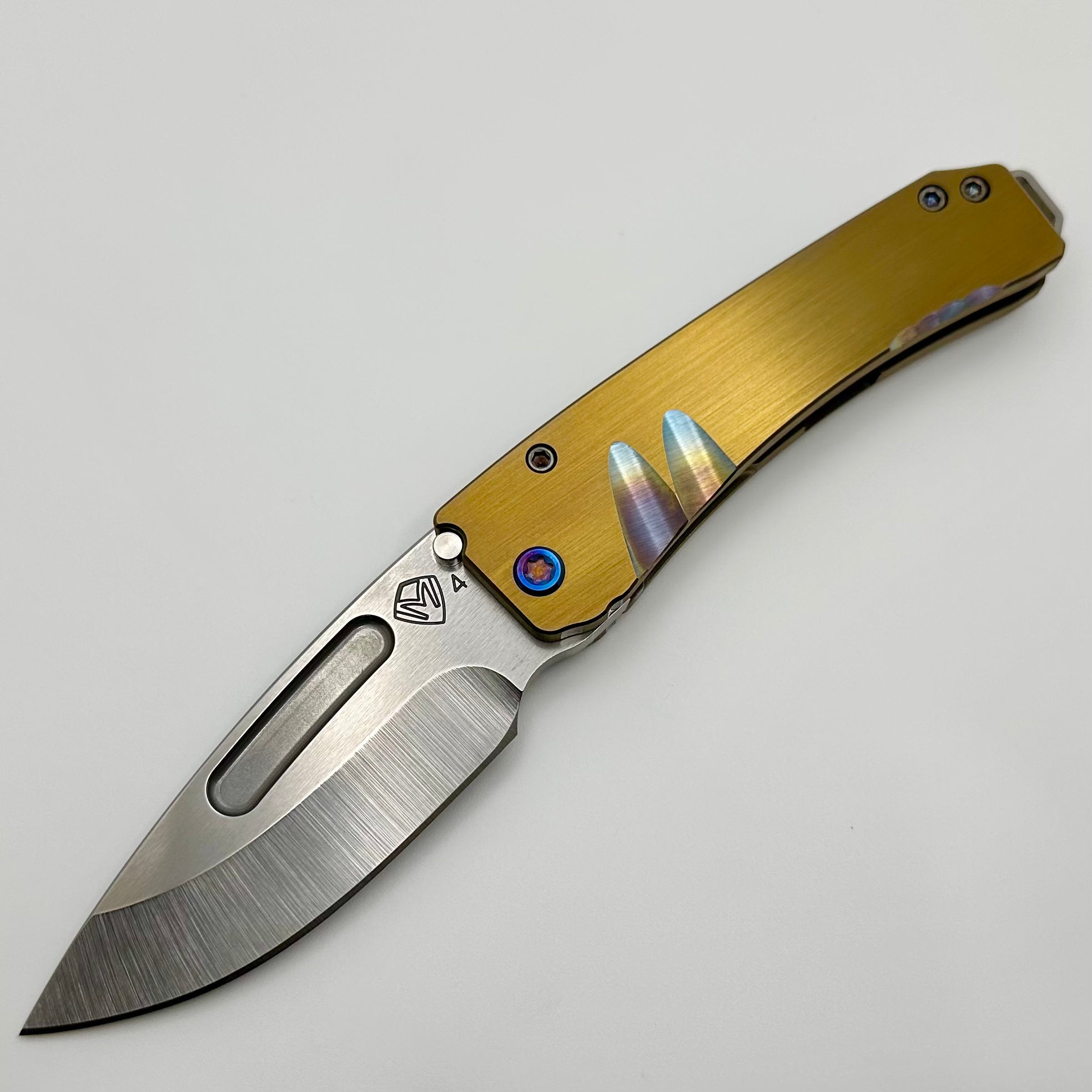 Medford Midi Marauder Tumbled S45 Drop Point Knife - Premium EDC with Flamed Hardware