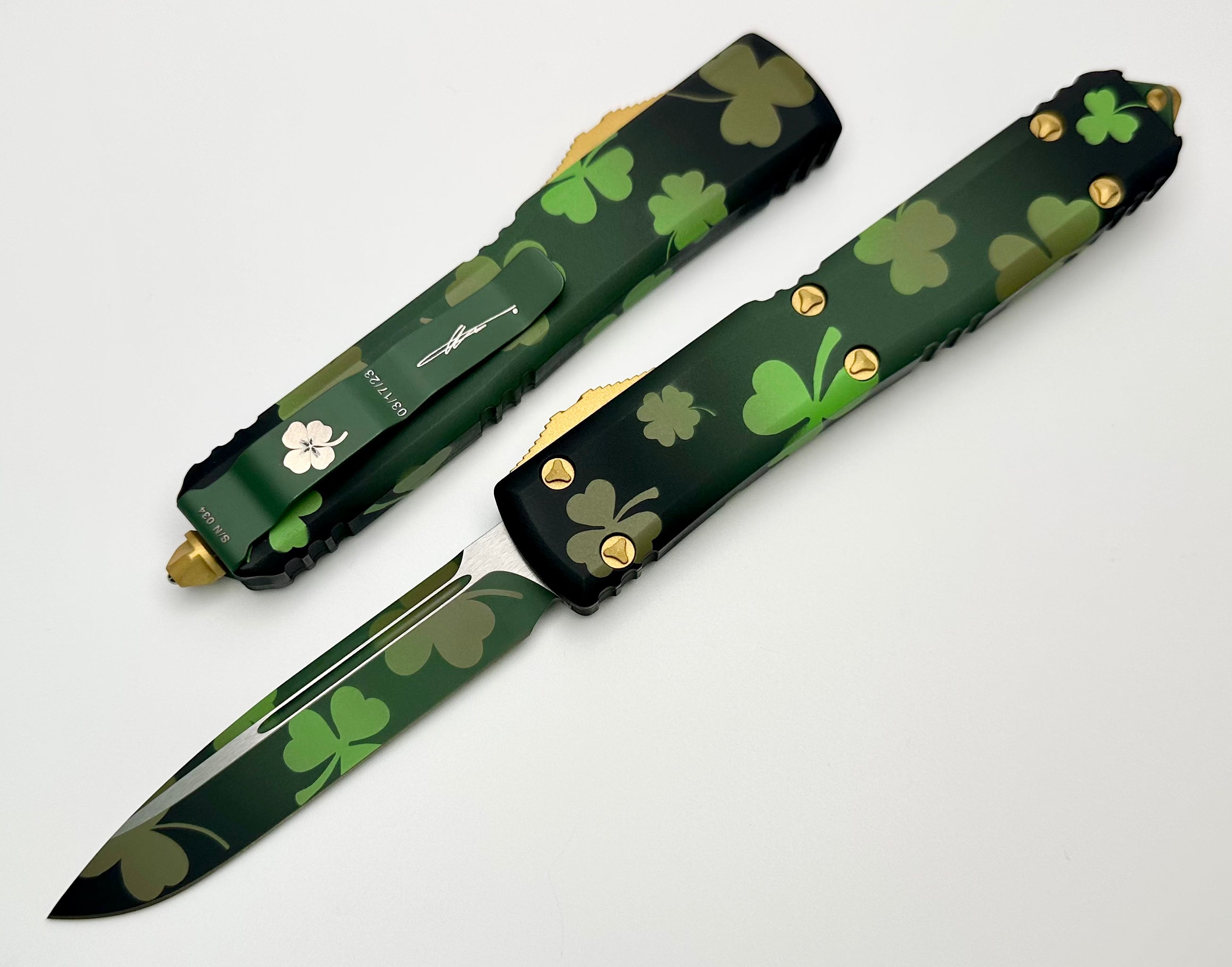 Microtech Ultratech Saint Patrick’s Day Green Single Edge - Premium Tactical Knife